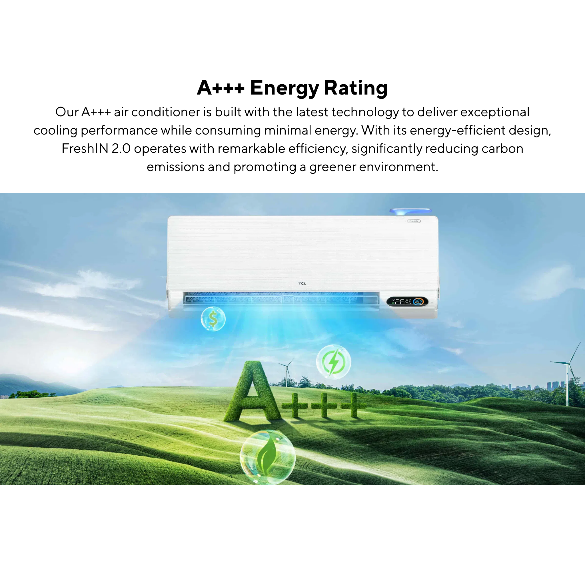 TCL 1.0HP FreshIN 2.0 Series Inverter Air Conditioner (TAC-10CSD/FBI)
