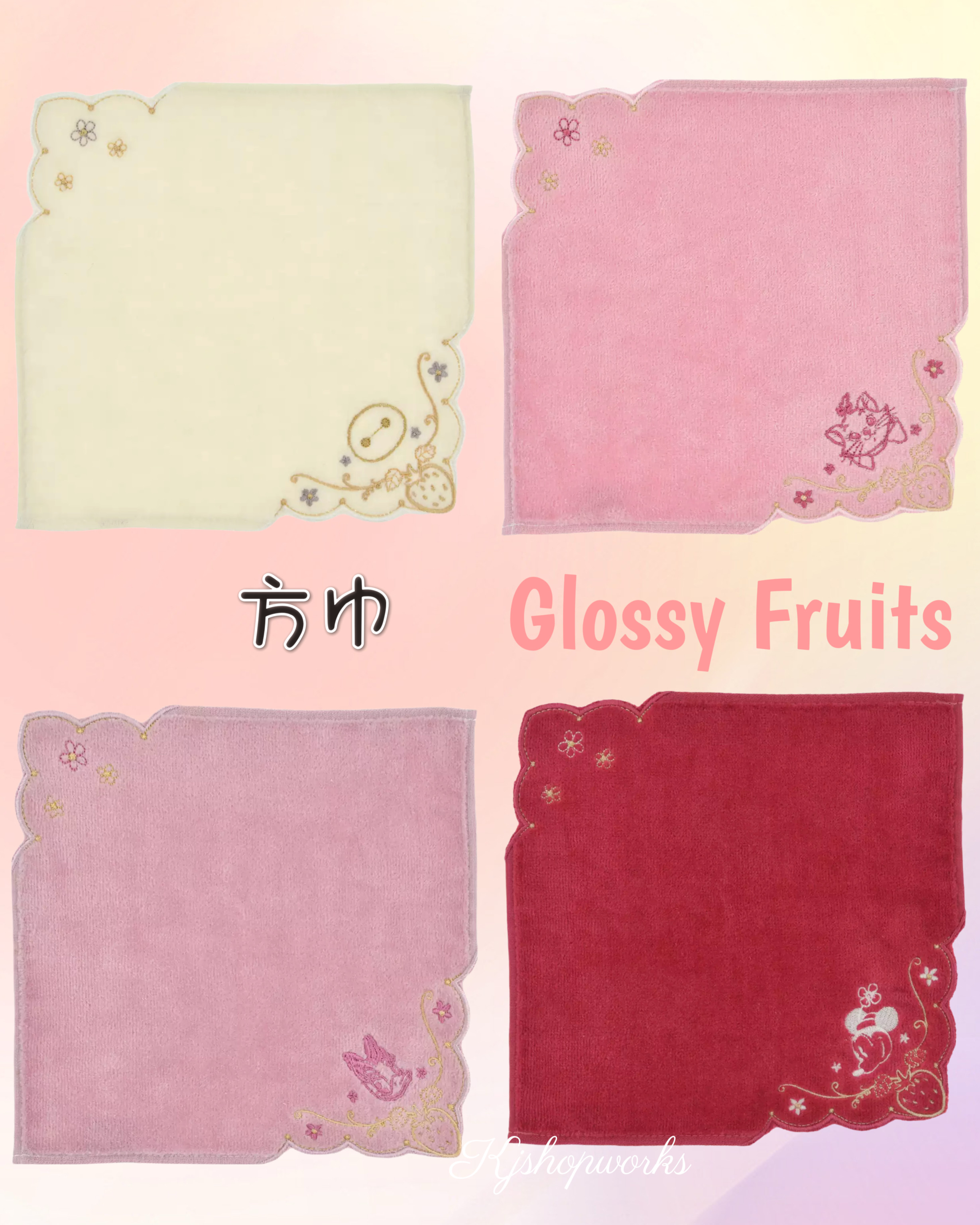 預訂 Glossy Fruits 方巾 Baymax Marie Daisy Minnie 