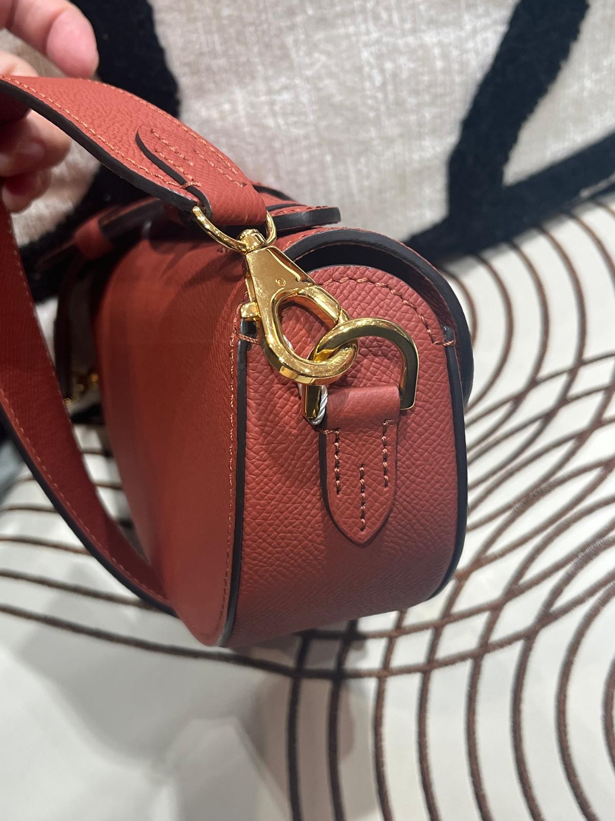 MOYNAT Flori  小牛皮手提兩用馬鞍包.紅棕,100%Authentic, 98%New