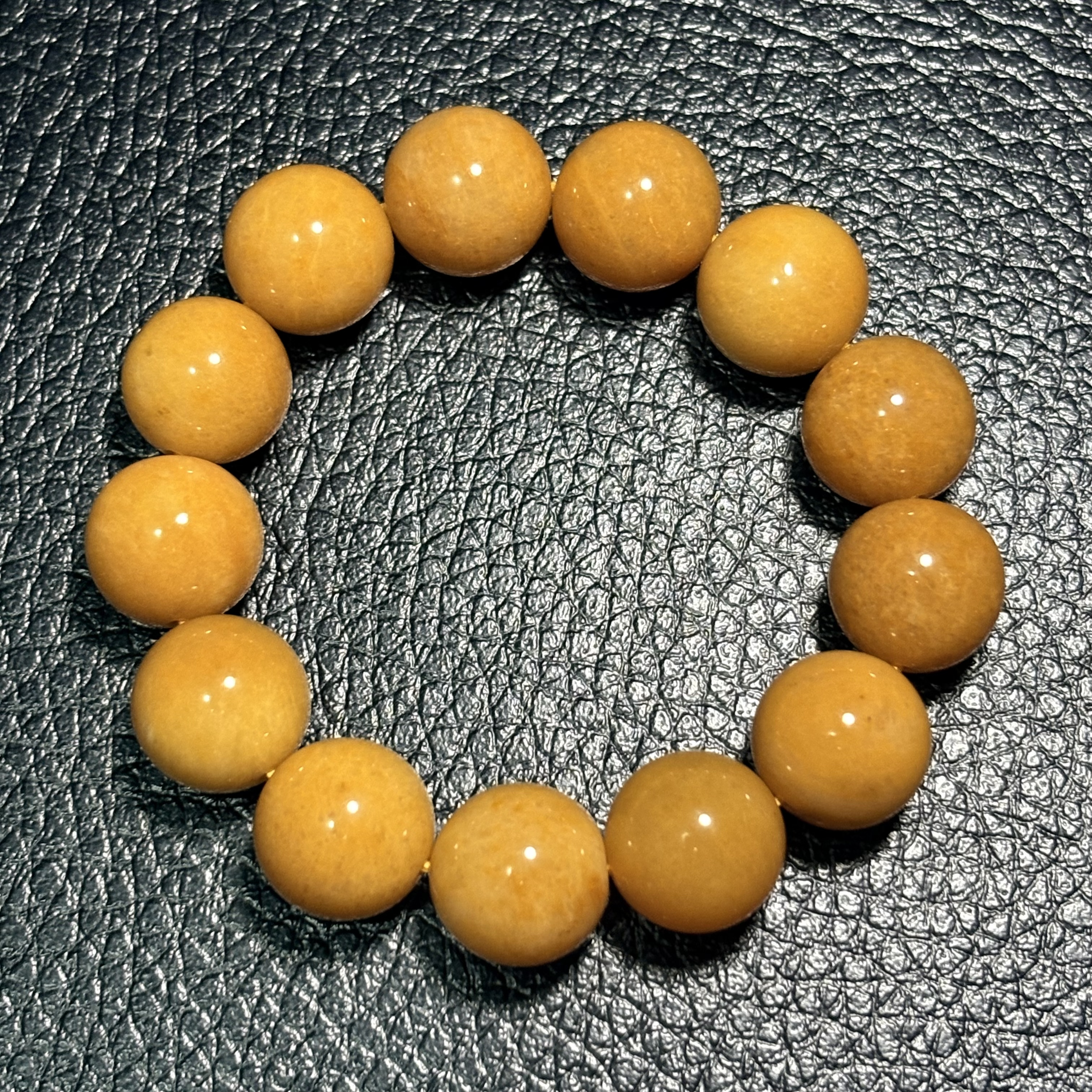 金絲玉玉石手串No.4252 ｜規格：15mm珠15cm手圍