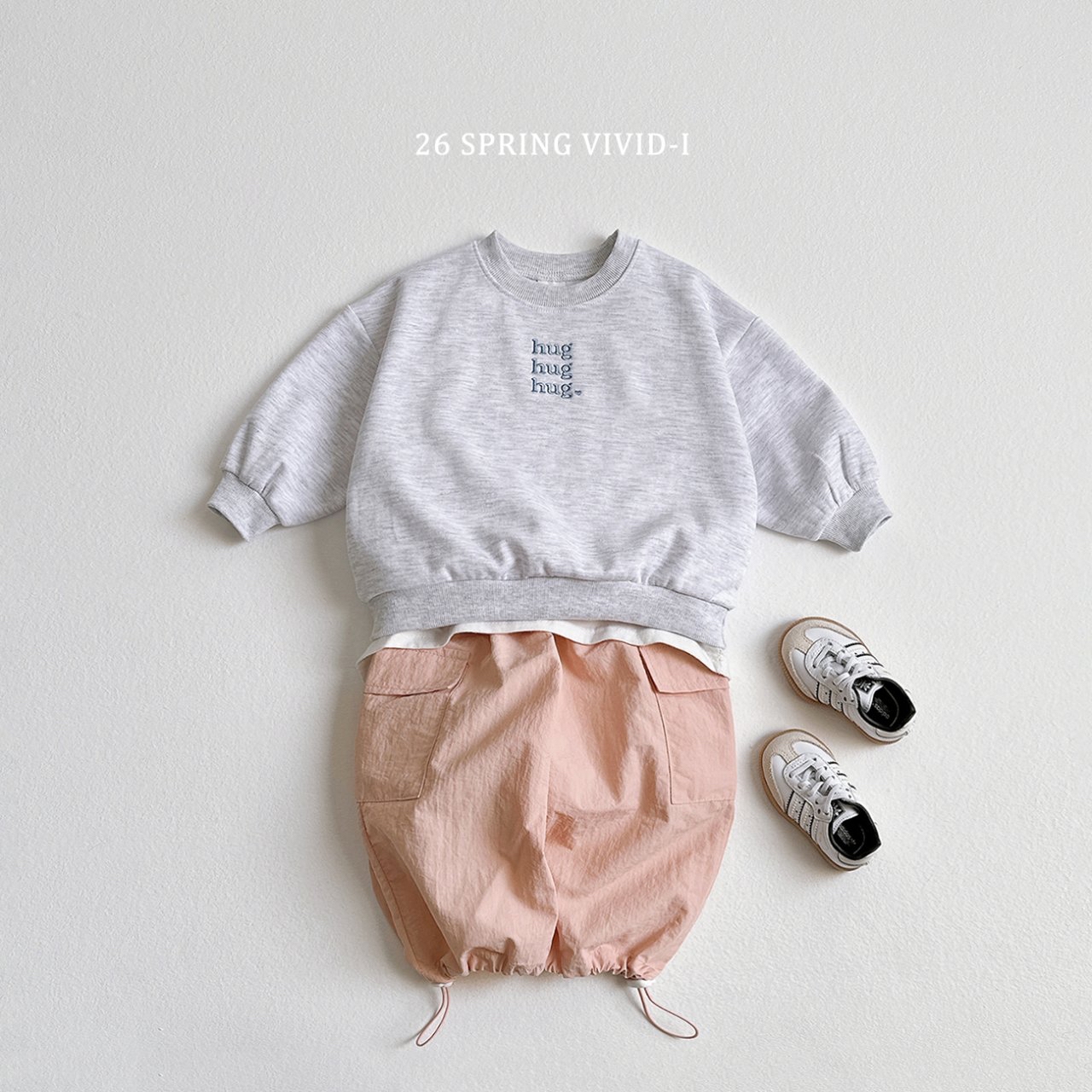 🌸預訂 韓國直送🌸🇰🇷VIVIDI四色Hug刺繡撞色長袖上下套裝