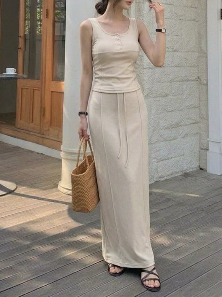 vest + skirt set