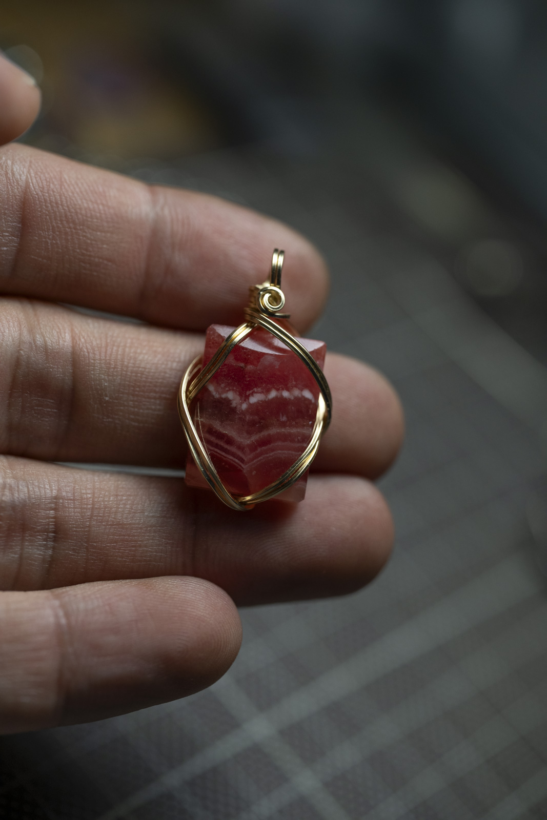 WAS 紅紋石吊墜 - Rhodochrosite Pendant