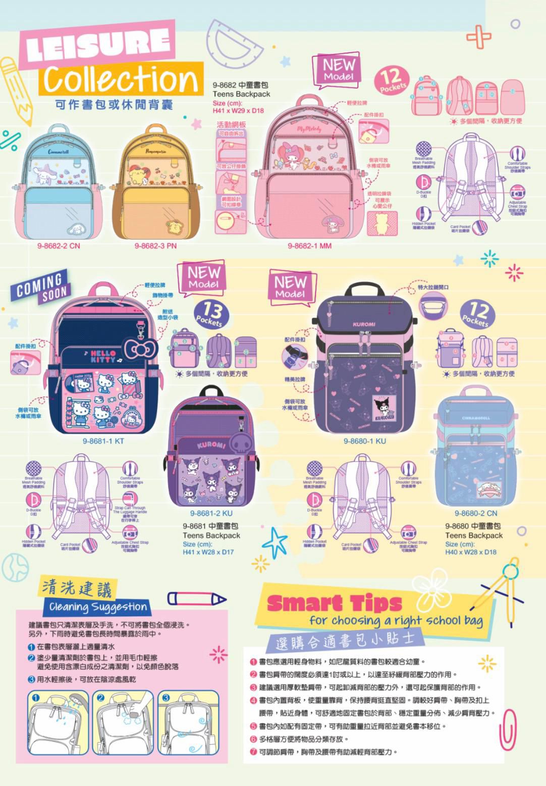 港版Sanrio中童護脊書包背囊🎒