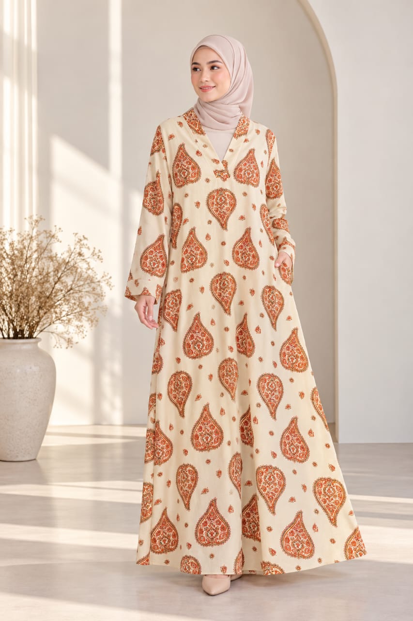 Linen Dress - Orange Spade