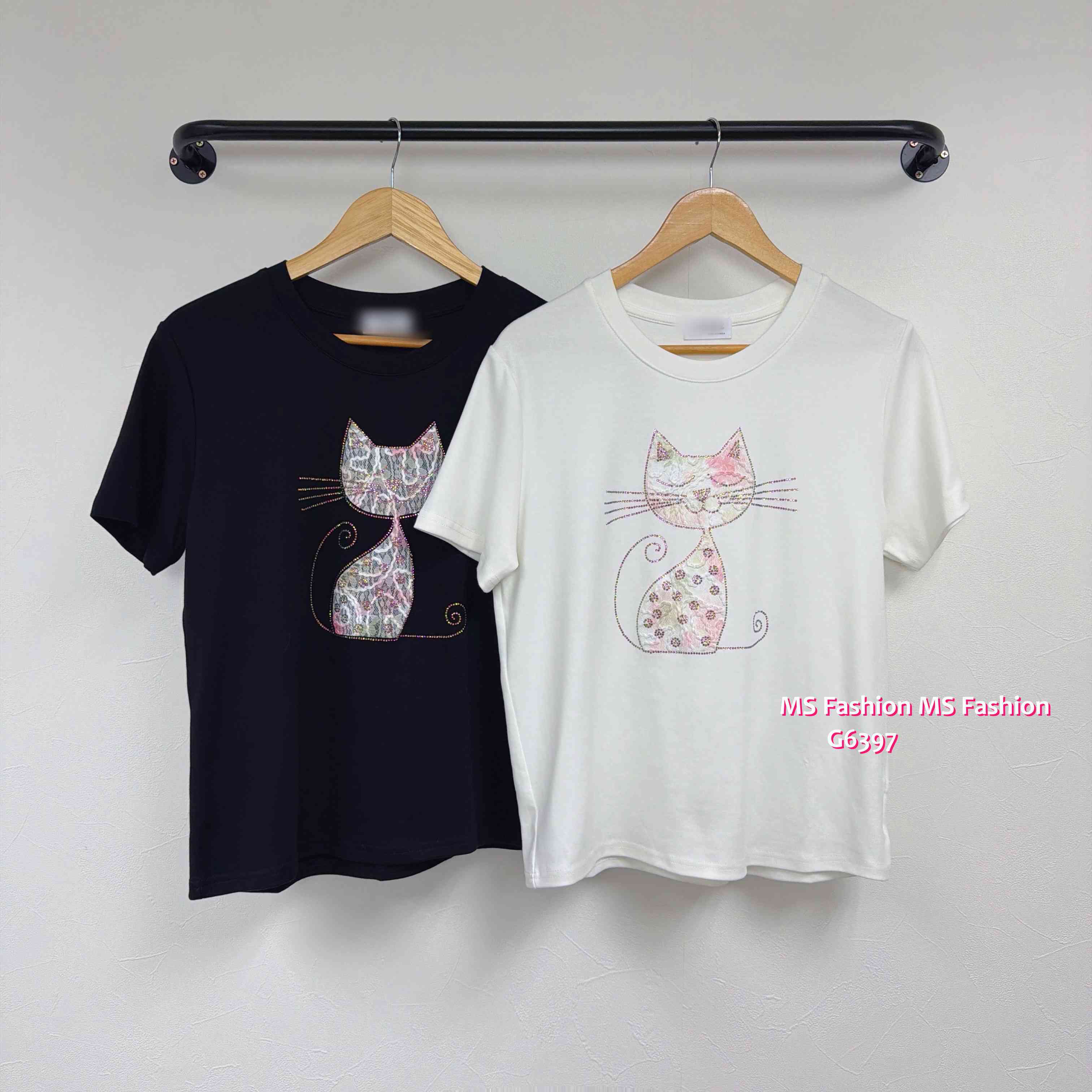 G6397 lace貓瞄tee