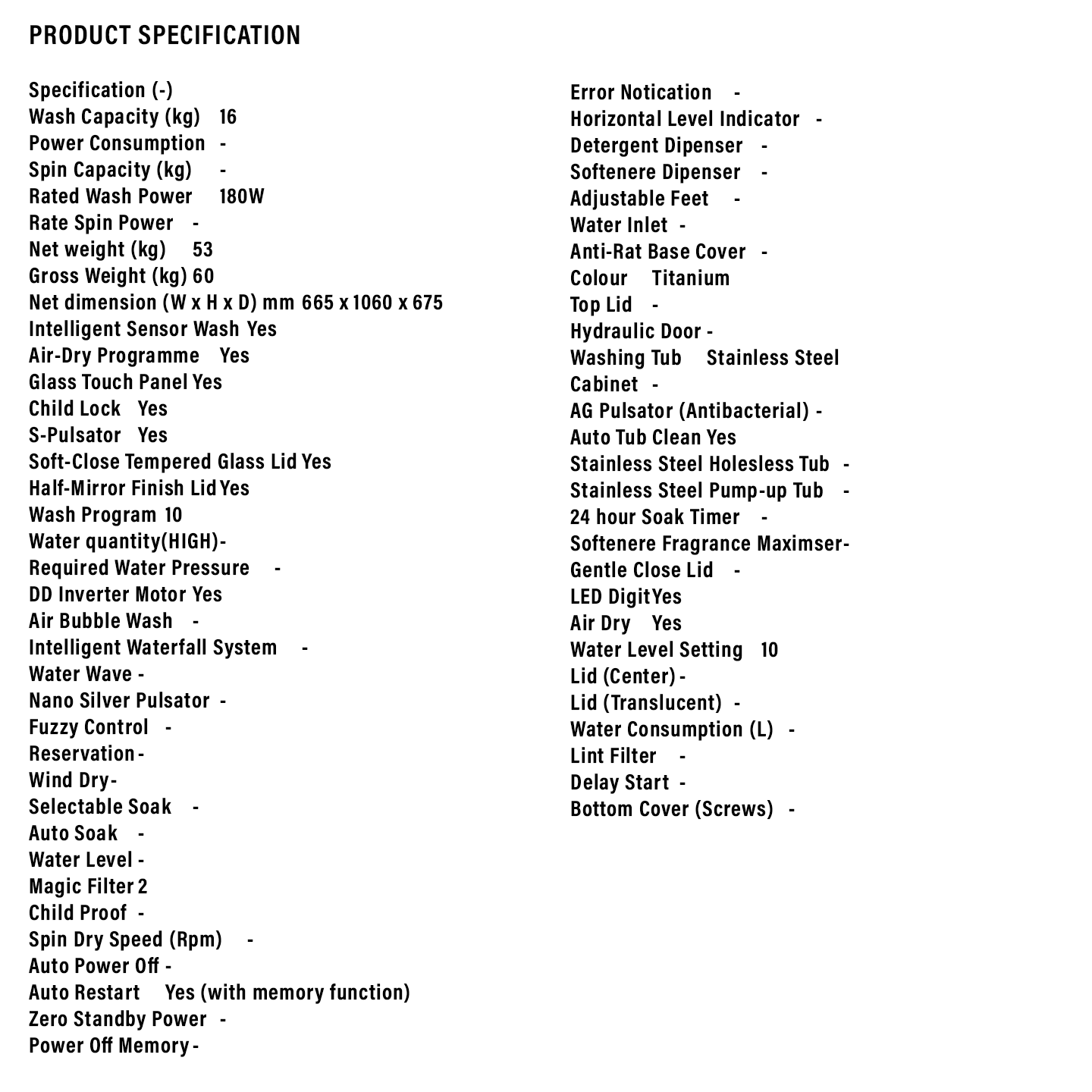 Sharp 16kg DD Inverter Top Load Washer (ESY1619)