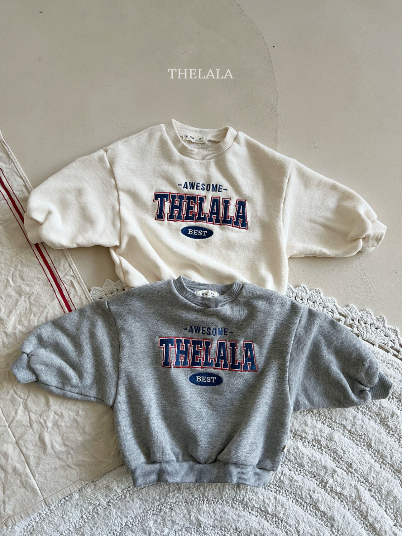 🌸預訂 韓國直送🌸🇰🇷THELALA兩色親子款標誌刺繡貼花衛衣