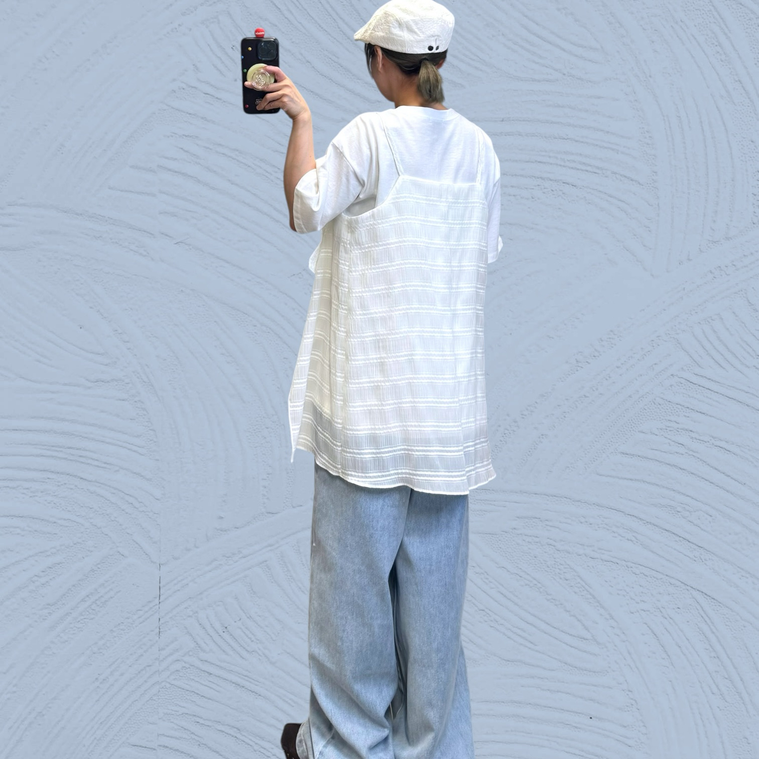 221198 雪紡皺布吊帶背心胸