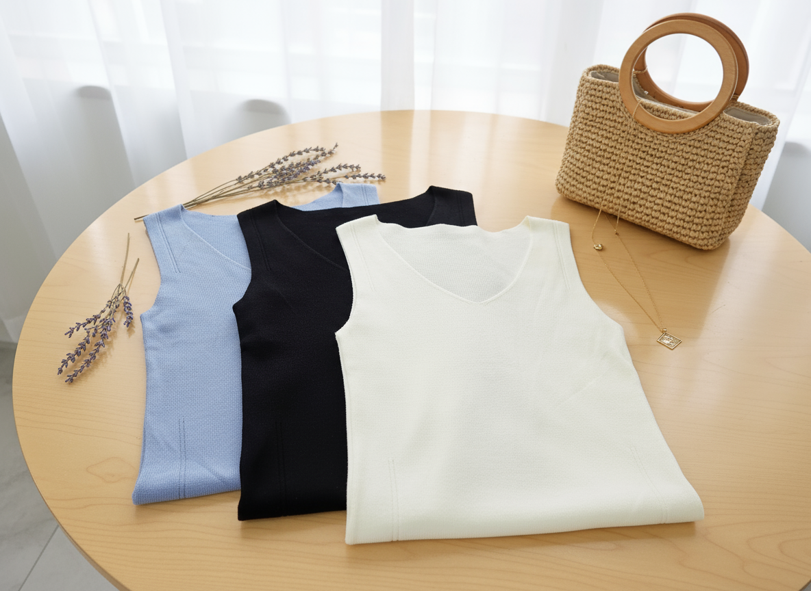 V-Neck Sleeveless Knit Top