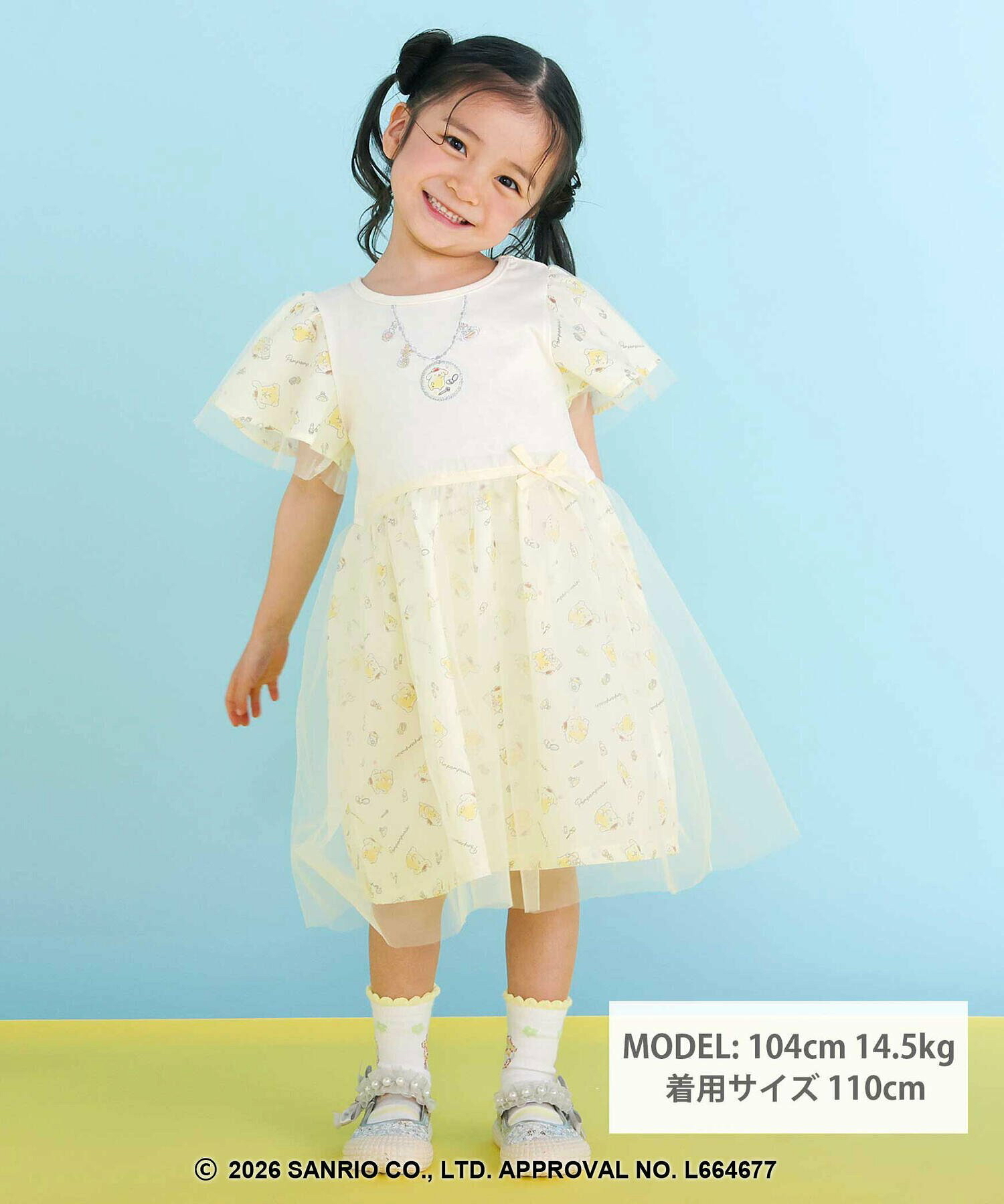 🇯🇵預訂 日本直送🇯🇵Slap Slip x Sanrio系列兩色人物印花頸鏈刺繡薄紗短袖連身裙