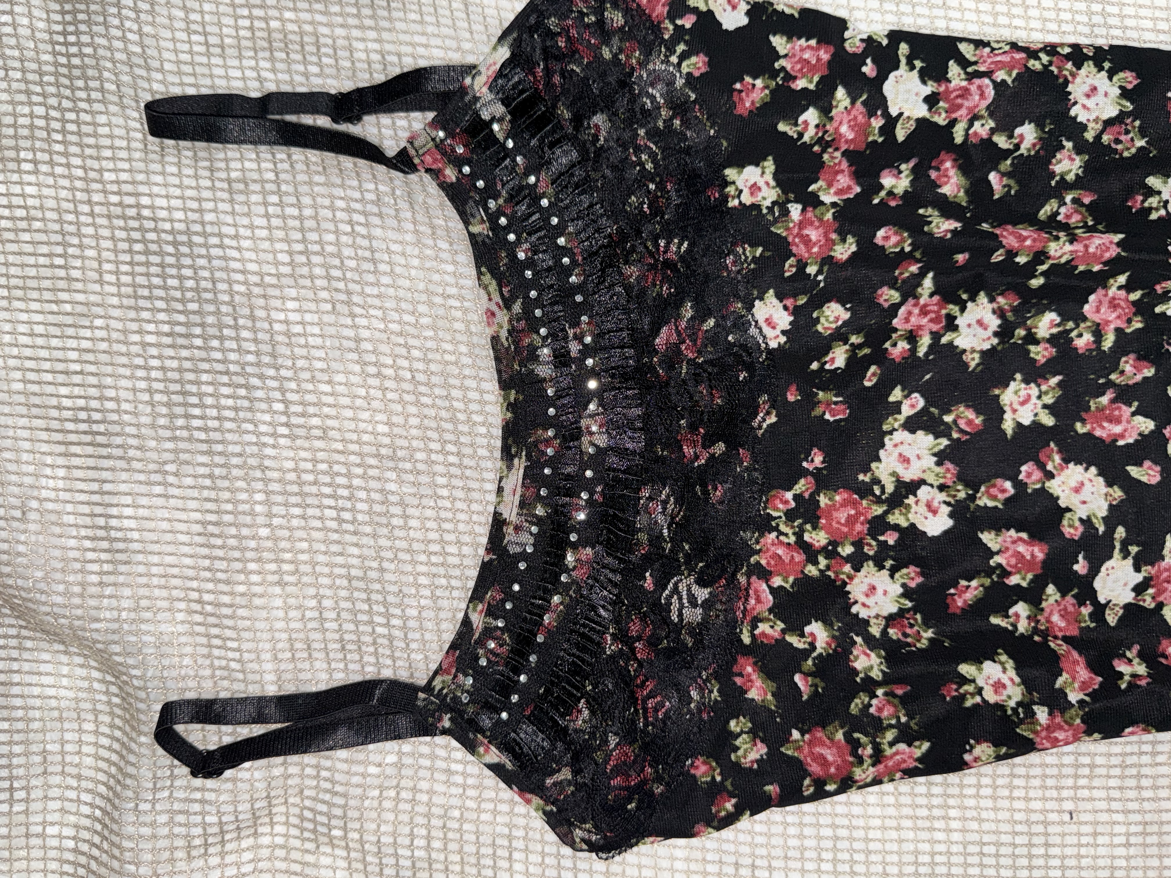 Ditsy Floral Mesh Lingerie Top 