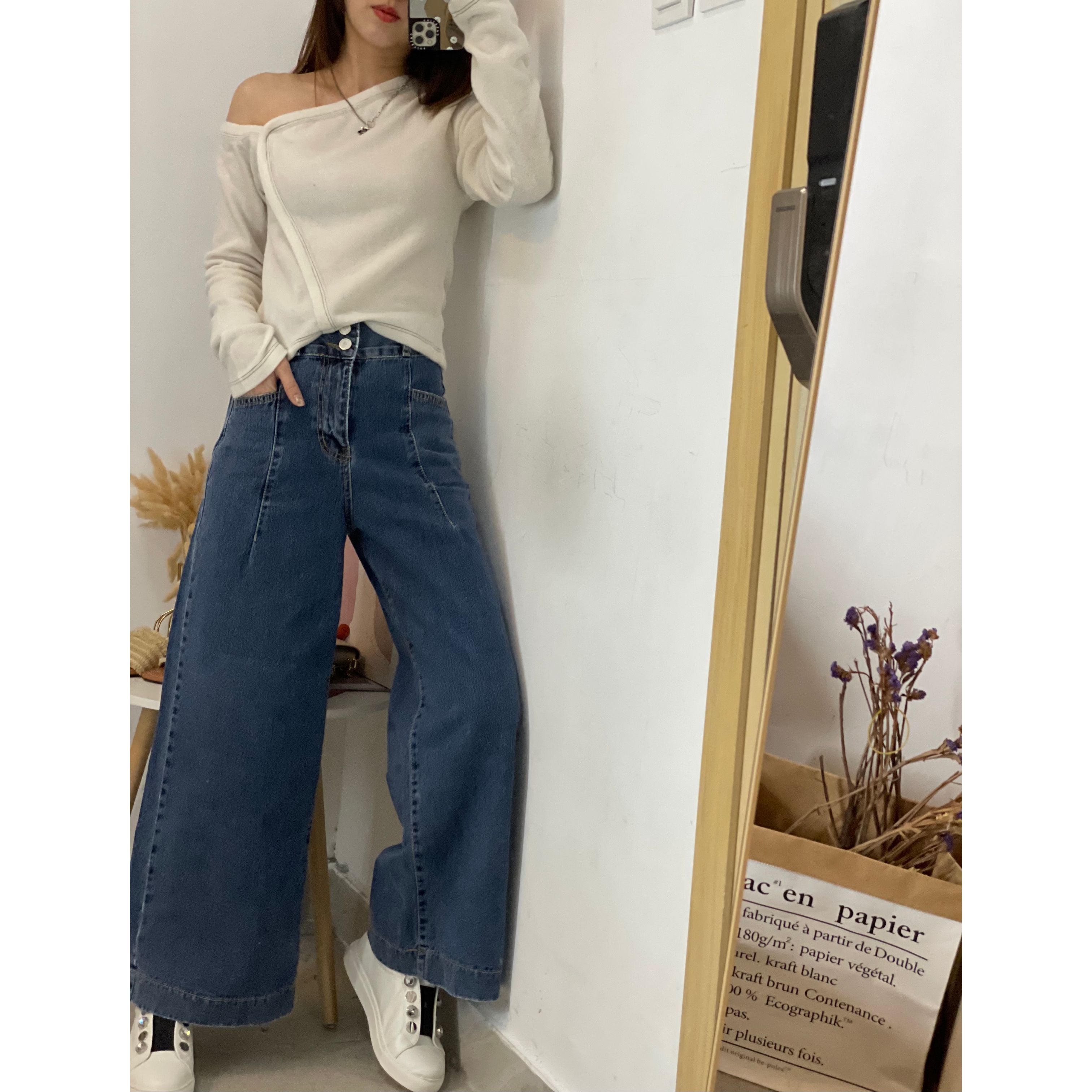 絨布面單肩Top (4色）