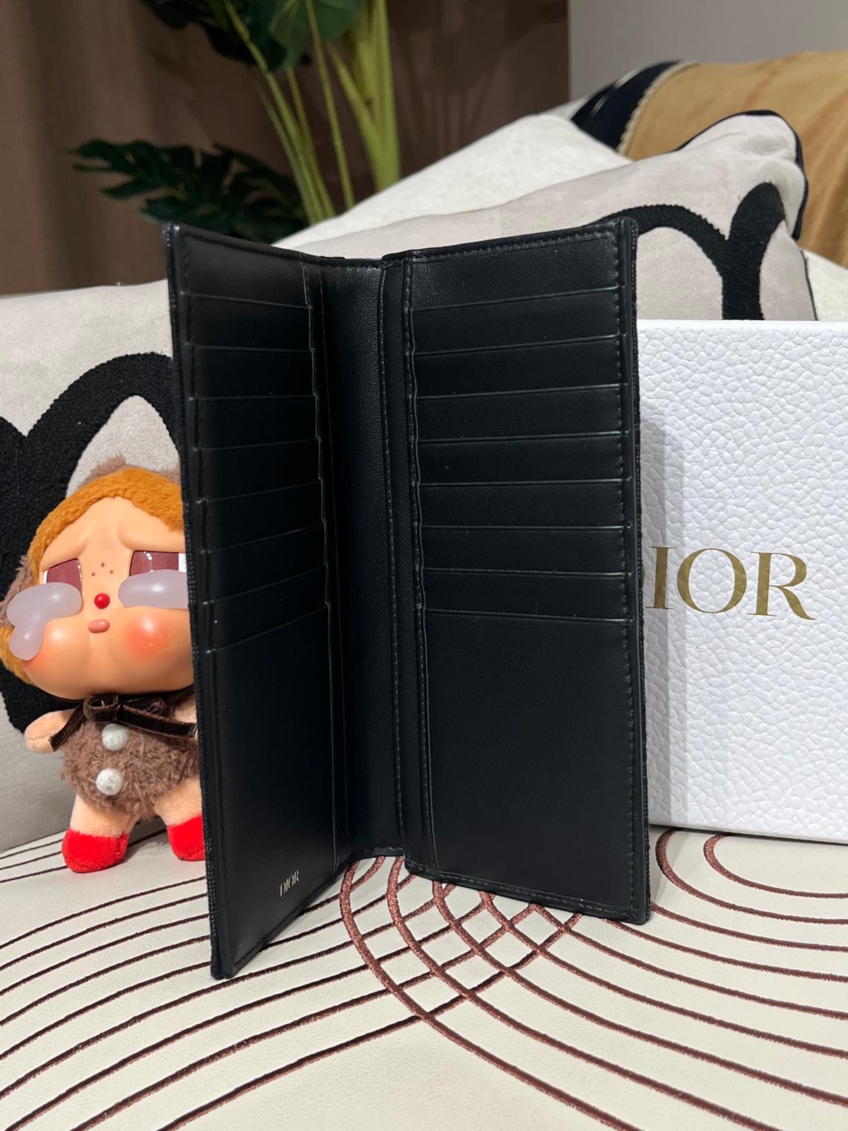 未使用品 Dior Long Vertical Wallet Black Dior Oblique Jacquard 100%Authentic, Unused ✅Box