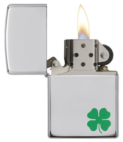 Zippo 24007 簡約四葉草防風打火機 鏡面四葉草 防風打火機 | ZIPPO 指定授權經銷商 |美國製造 | 收藏