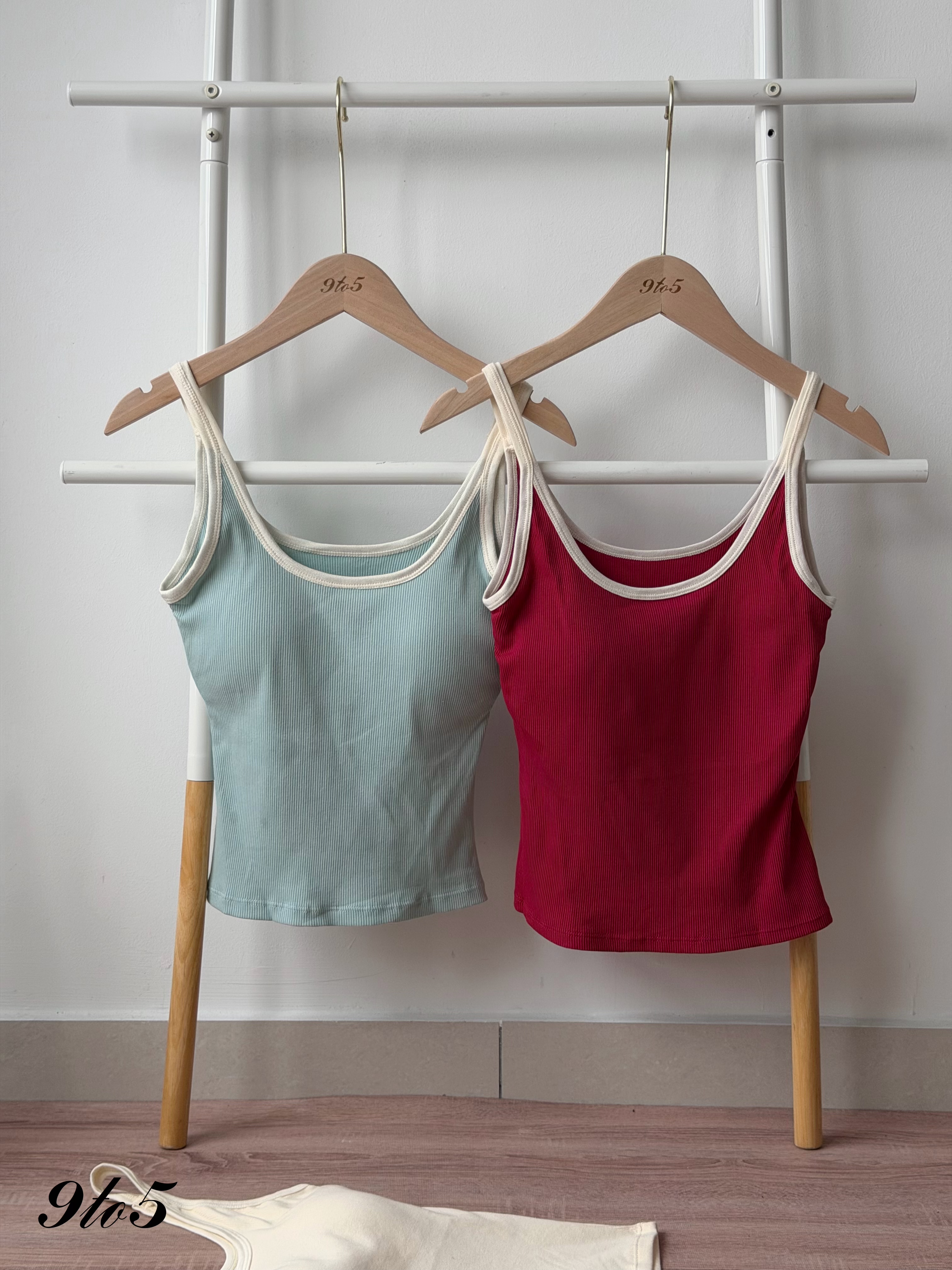 T4484 Ribbed Camisole with Bra Pad - 4 Colors