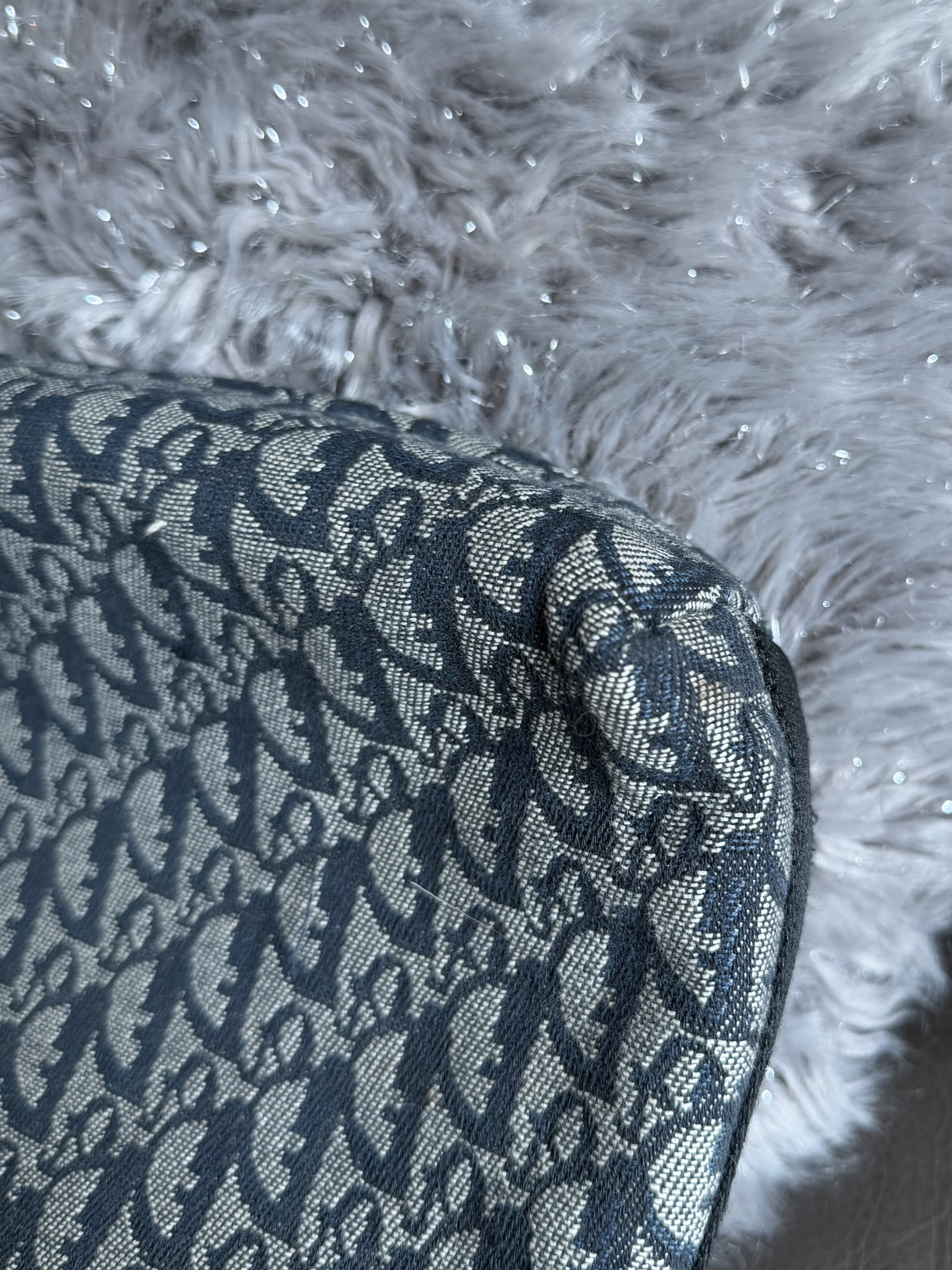 vintage dior navy monogram messenger bag