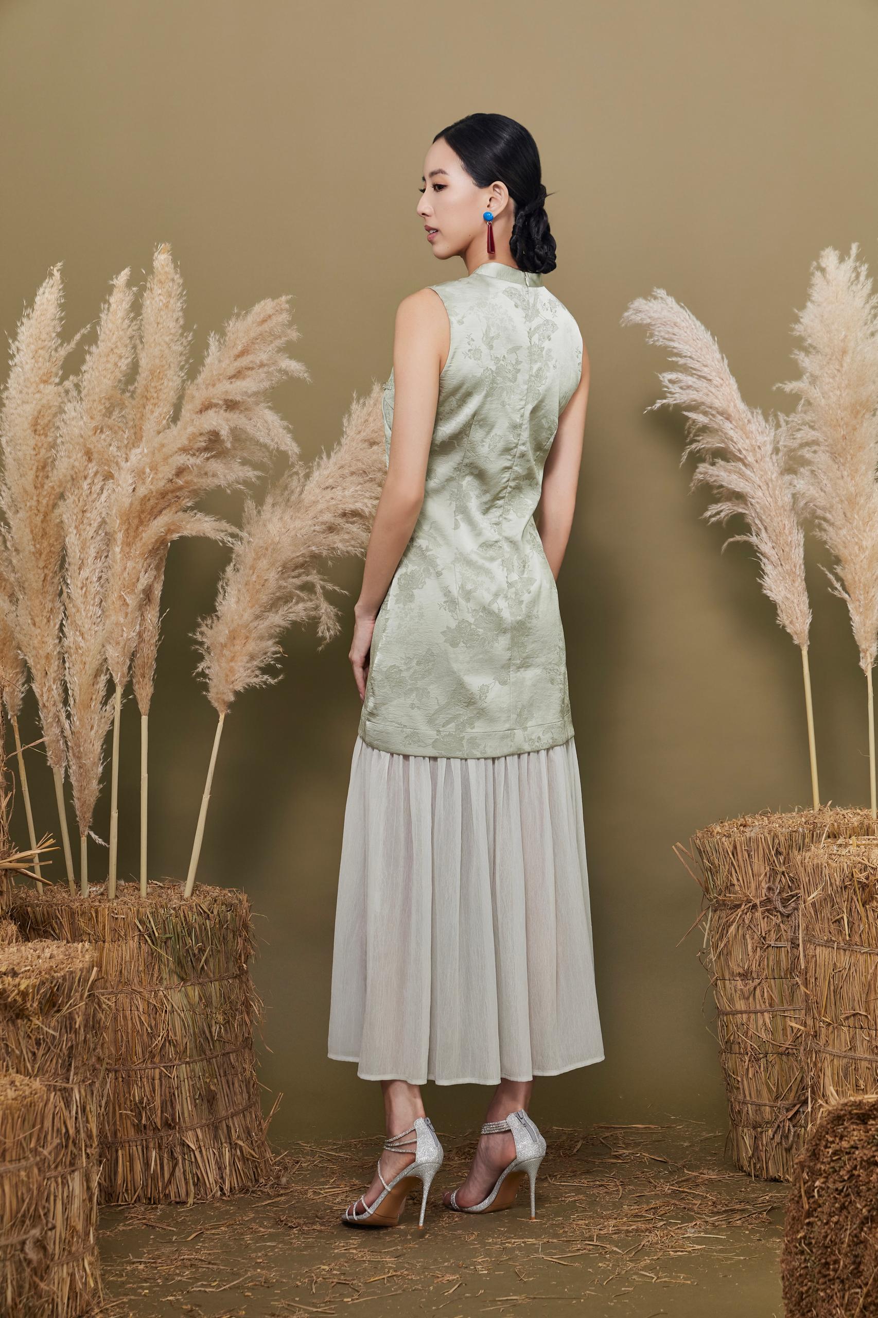 CD2163 QIAN YI  CHEONG SAM FLOWY DRESS