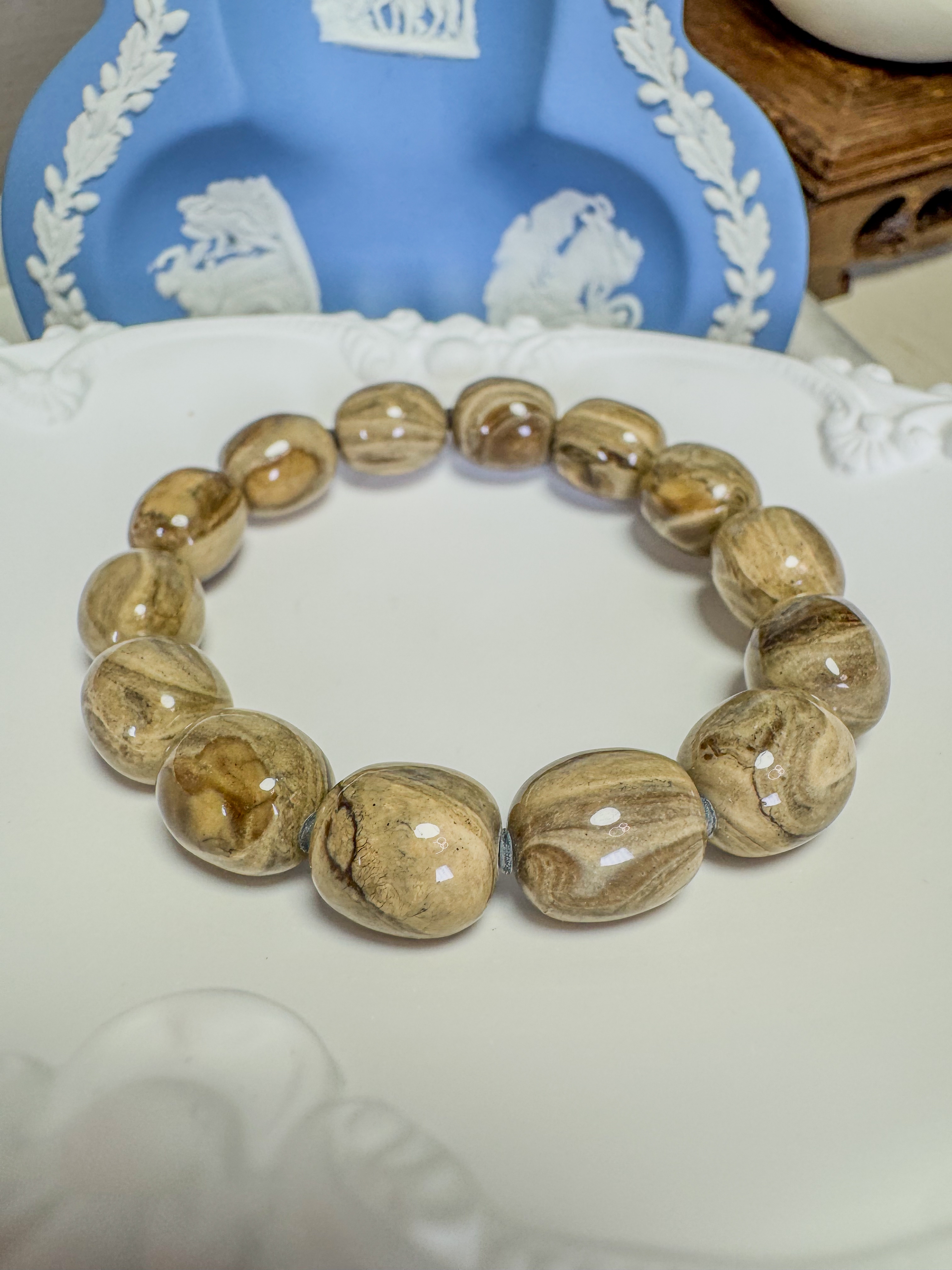 根珀溶洞棗珠手鍊(10x12+mm)