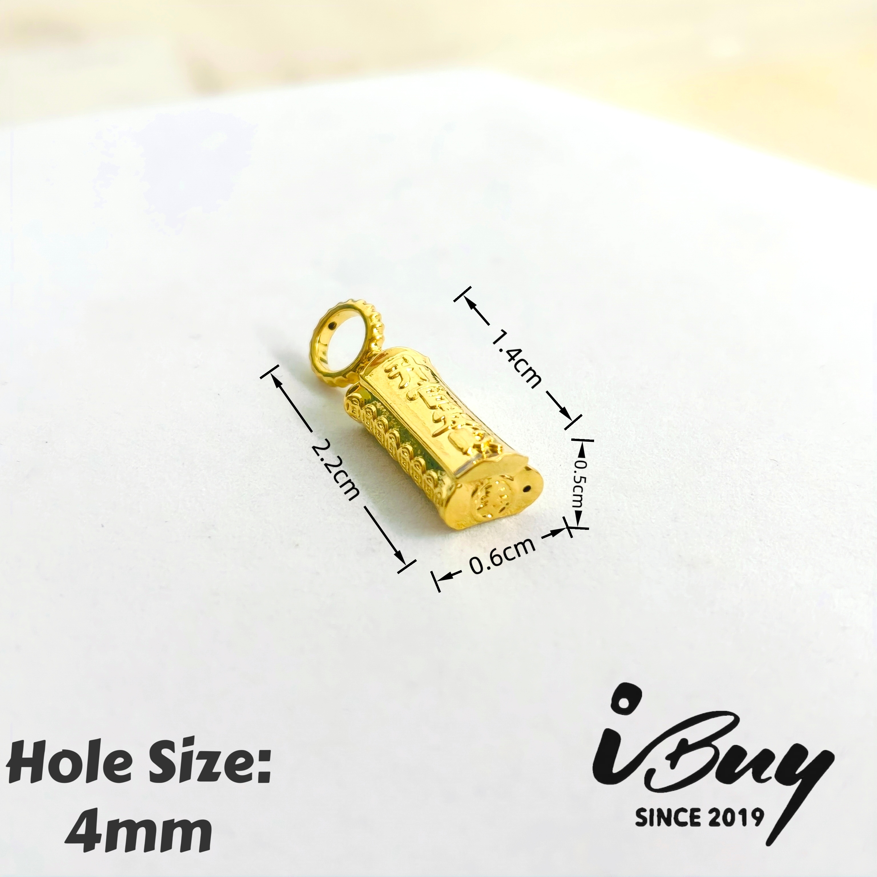 916 HARD GOLD POSPERITY AND PROMOTION AMULET CHARM 916 硬金 升官发财串咀