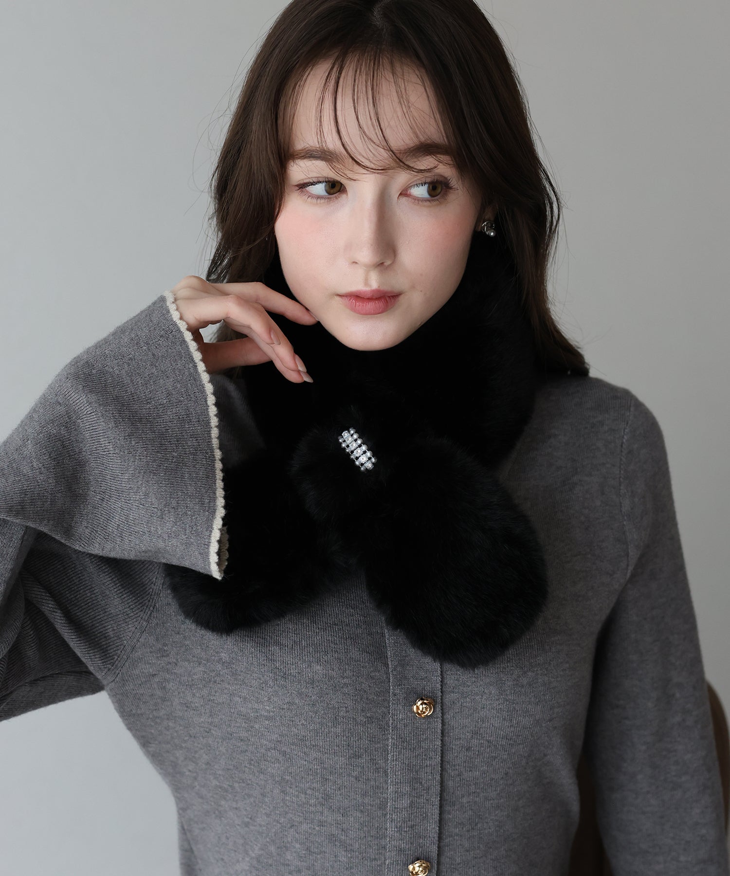 <限量現貨><JP> Lovely Pearl Fur Muffler* 3色入