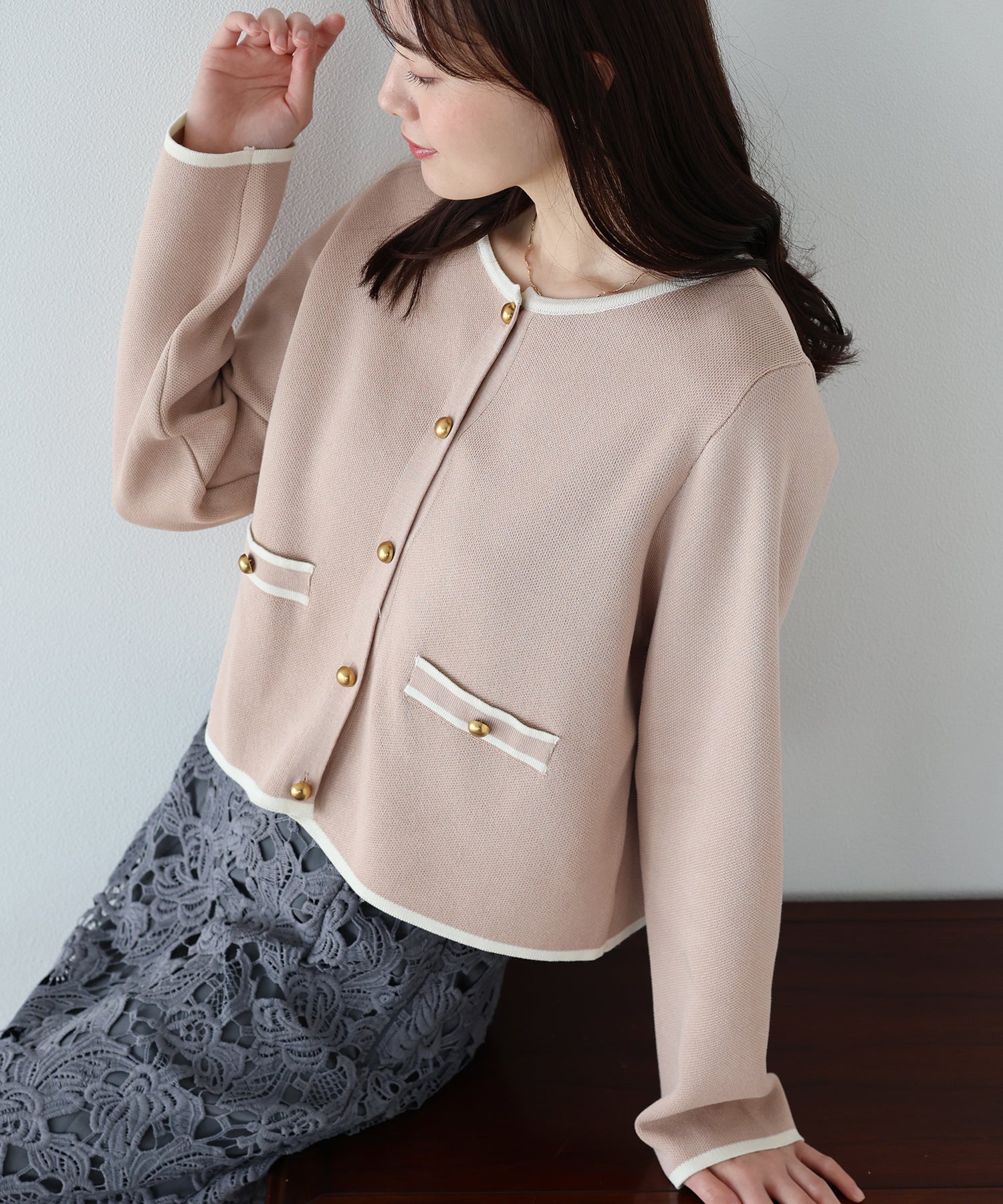 <JP> 小香風拼色Tweed Cardigan * 3色入 <預購>