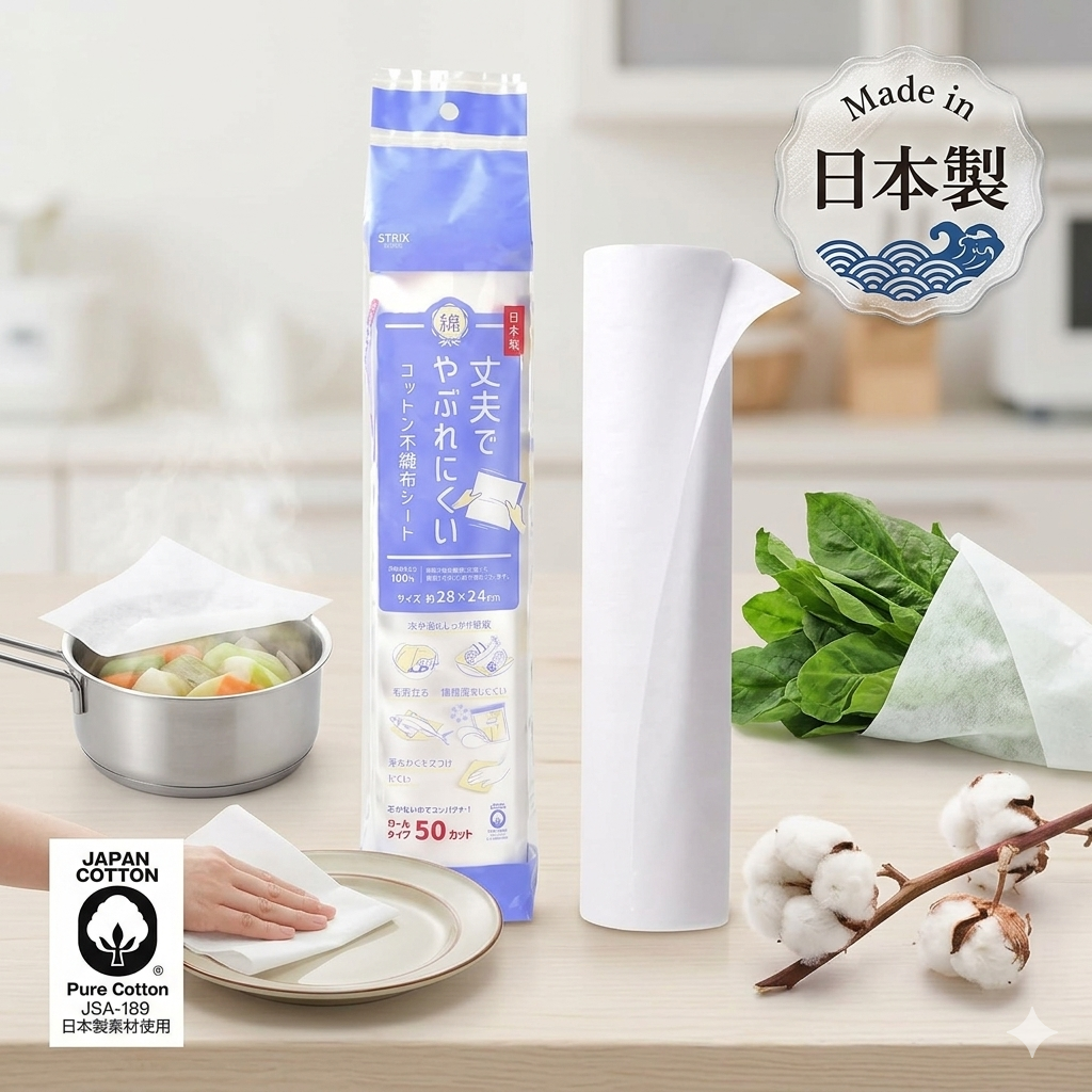 🔥🔥【日本製《STRIX DESIGN》天然純棉堅韌不織布萬用抹布】50塊