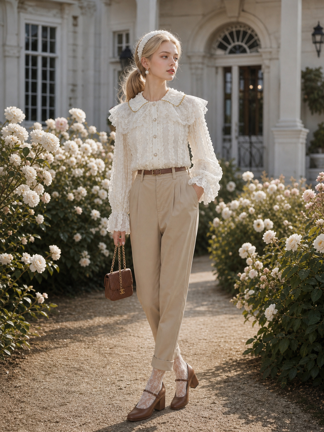 凡爾賽的冬日晨霧 ∙ 重工金絲蕾絲保暖外套式襯衫 Versailles Winter Mist ∙ Gilded Lace Warm Lined Jacket Blouse