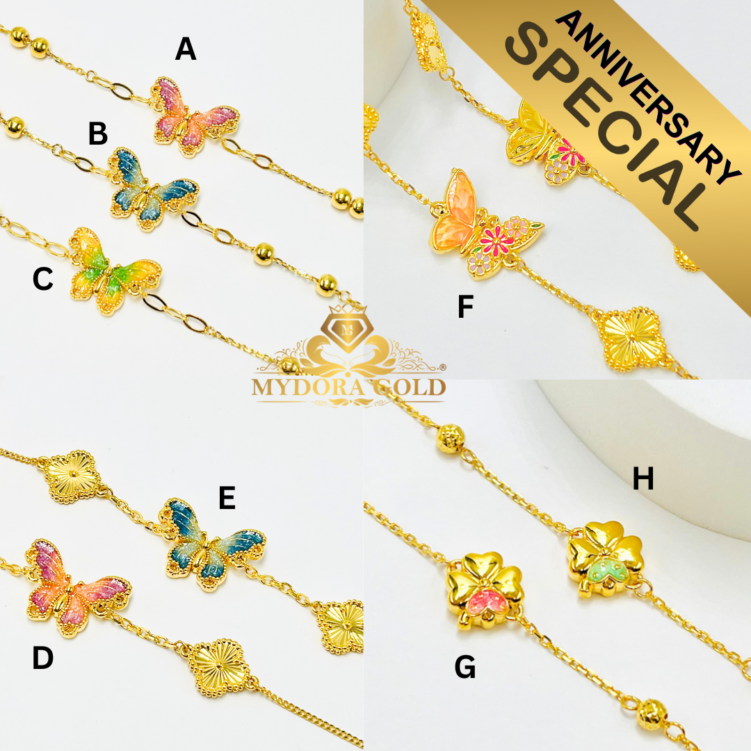 Anniversary Special: MYDORA Rantai Tangan Butterfly Series l EMAS 916/22K