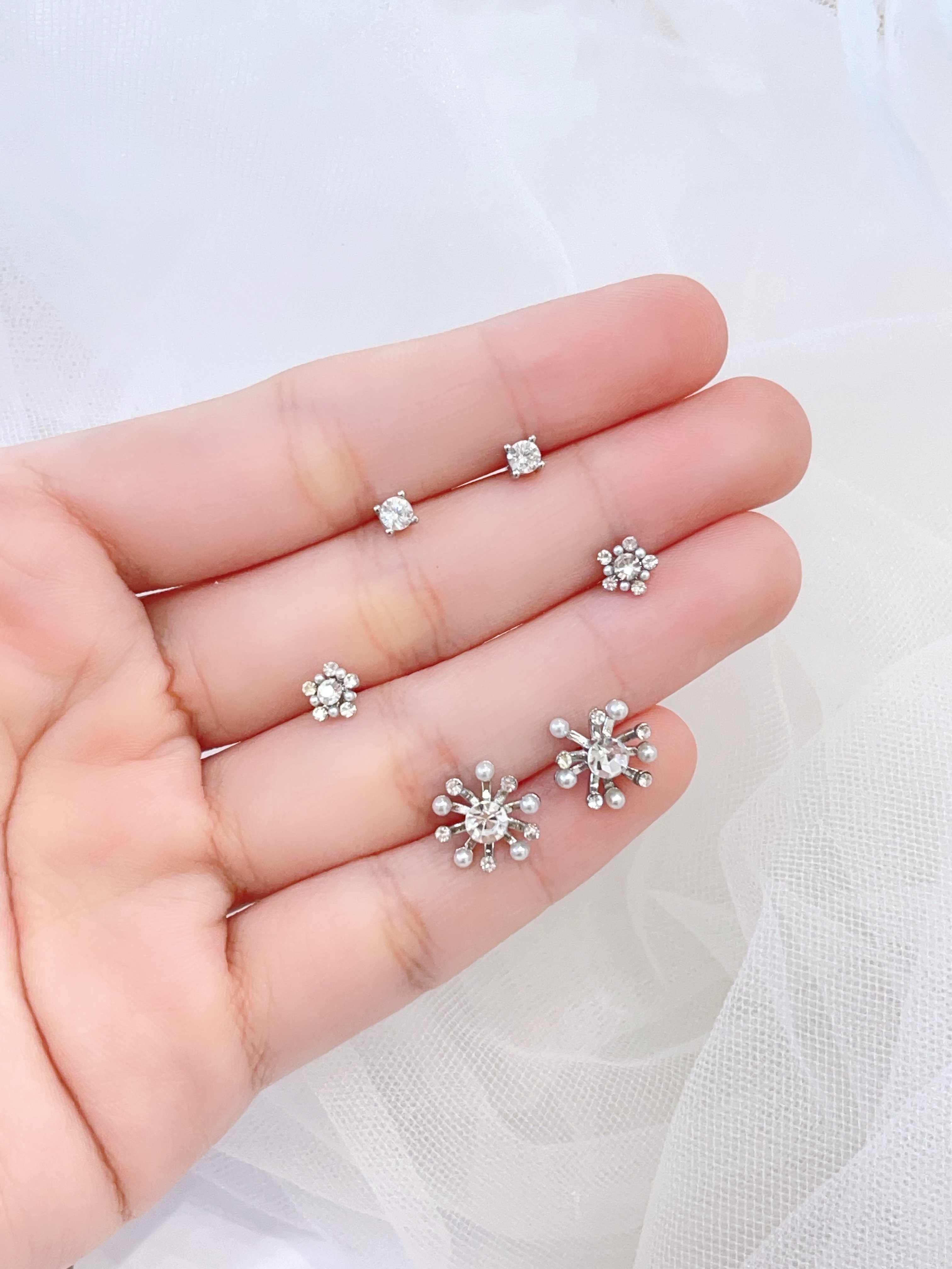 雪花星星耳环套装