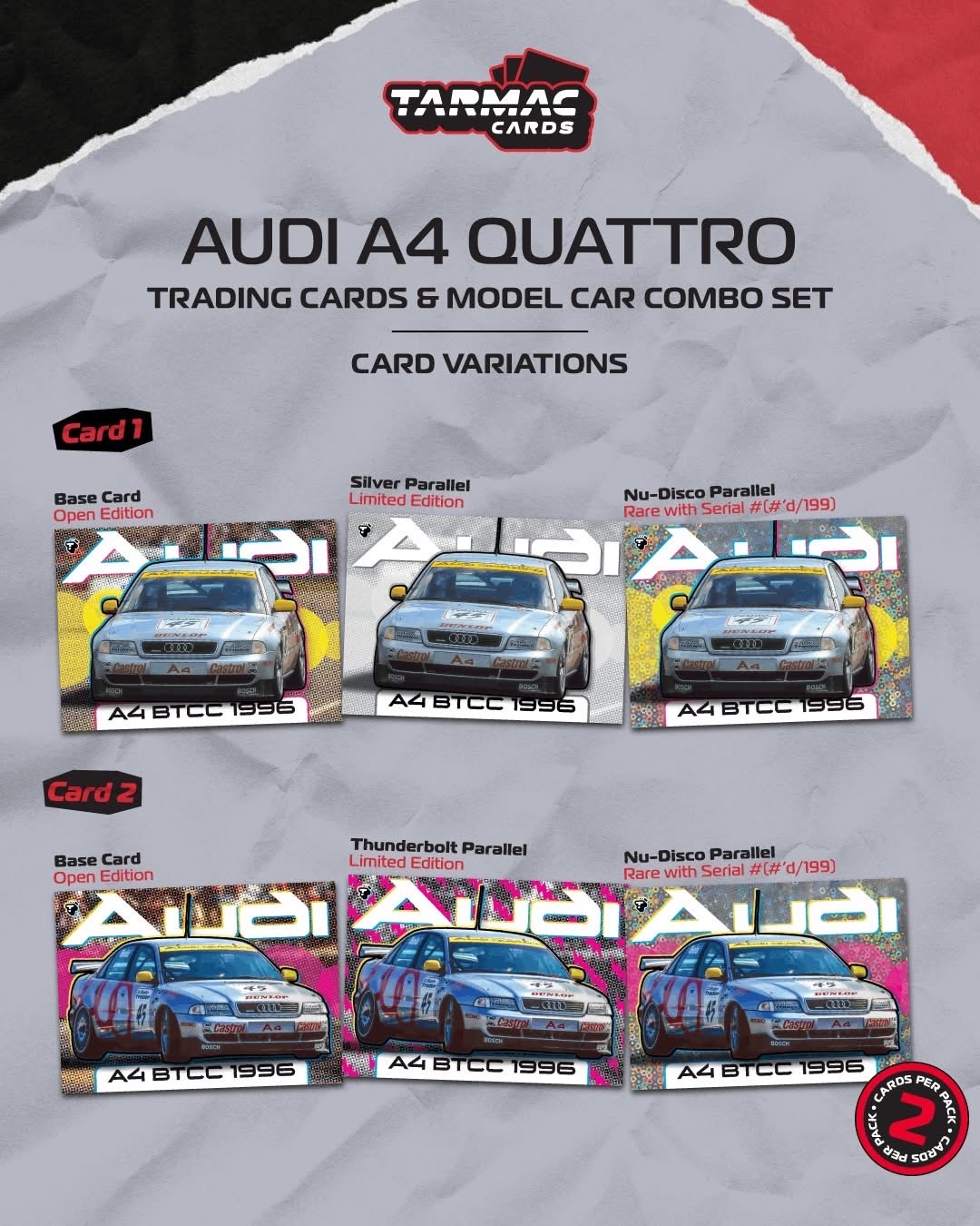 (預訂 Pre Order) Tarmac Works ( T64-077-96BTC45 ) Audi A4 quattro BTCC 1996 Champion Frank Biela