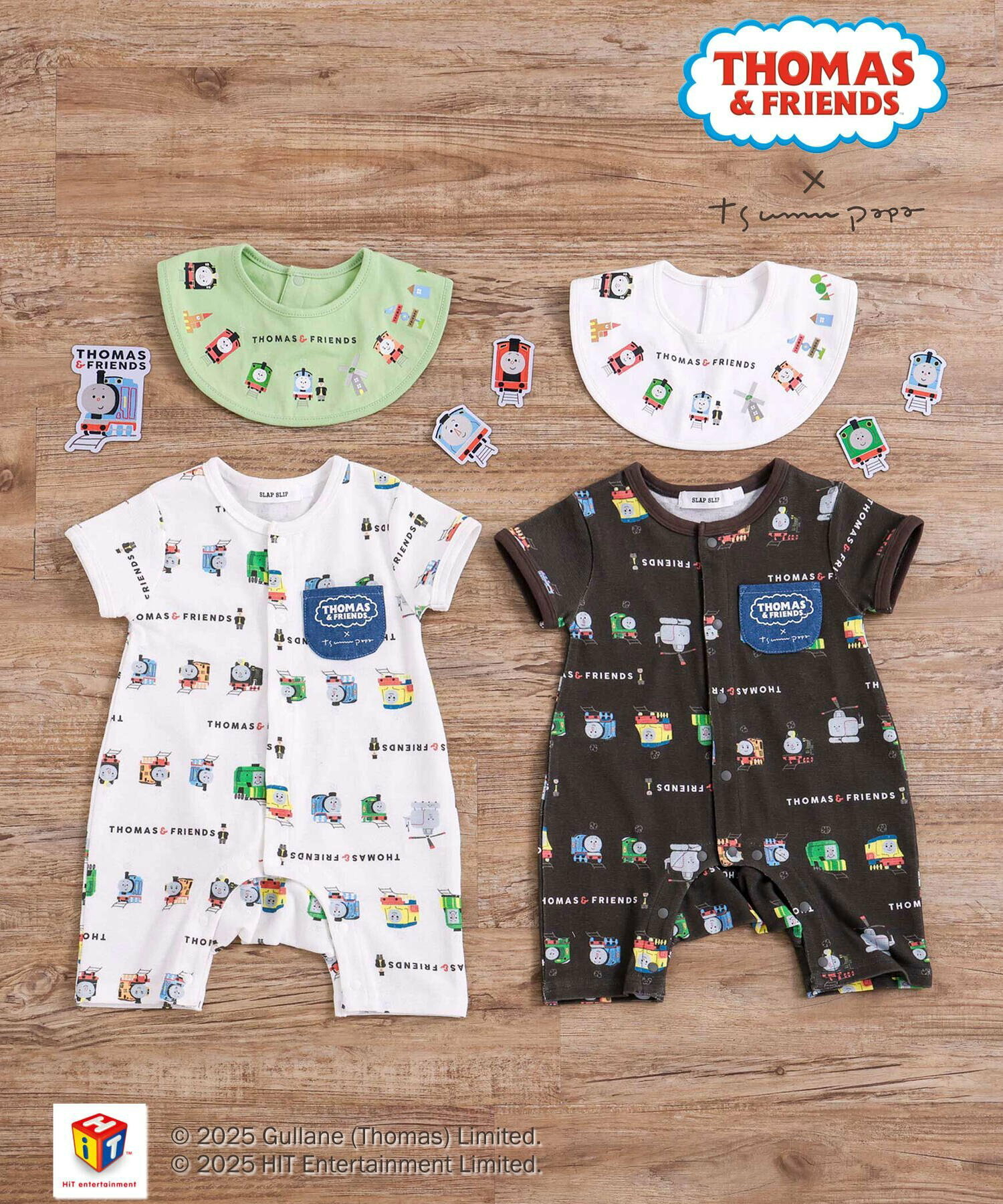🇯🇵預訂 日本直送🇯🇵Slap Slip Baby x Thomas系列兩色小火車滿印口袋短袖連身服
