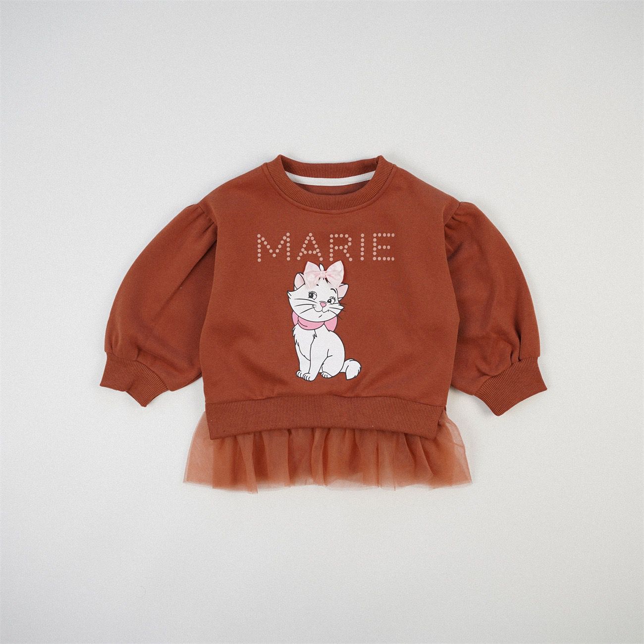 日單Marie泡泡袖拼接紗上衣
