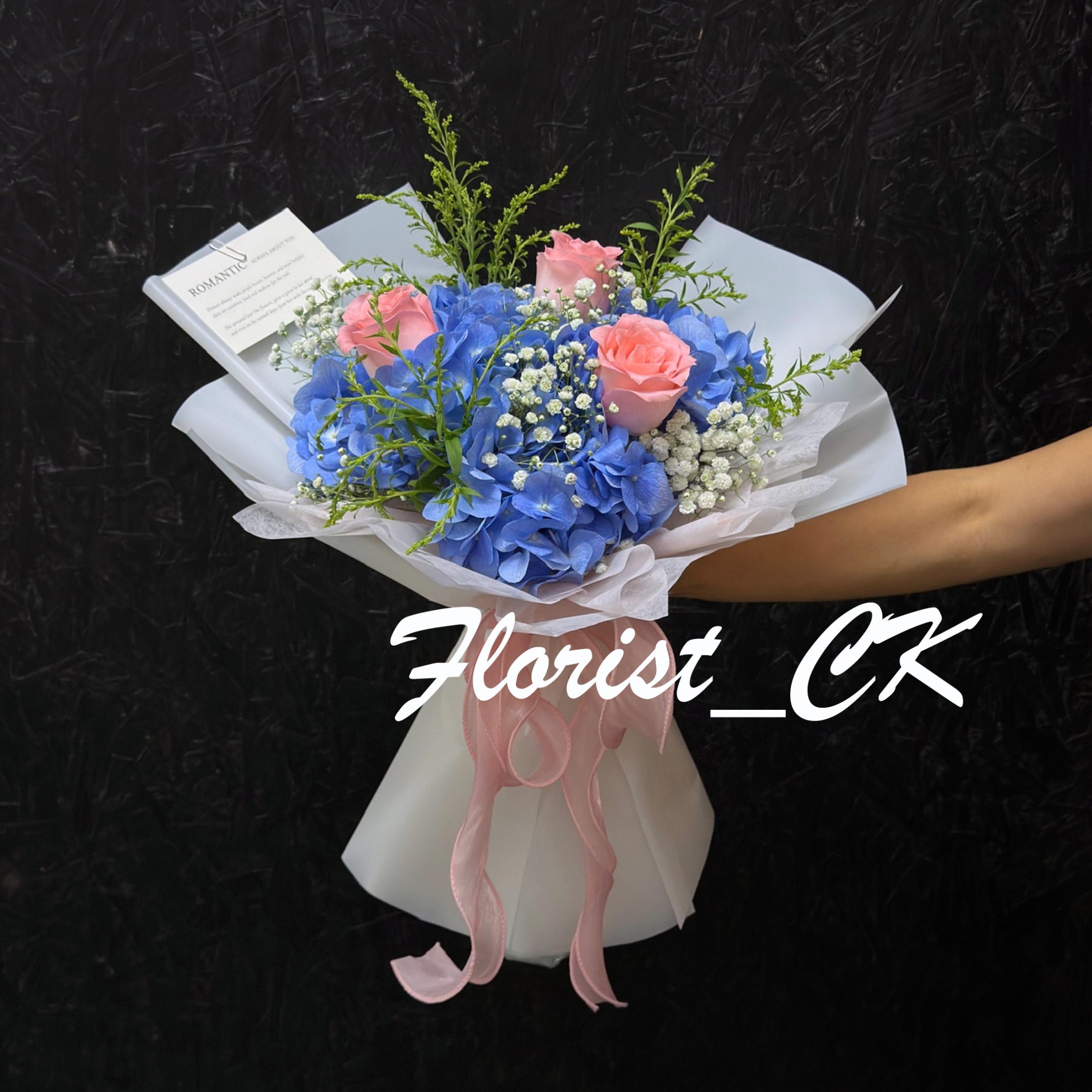 Rosé Enchanté｜繡球玫瑰鮮花花束 (預訂款)