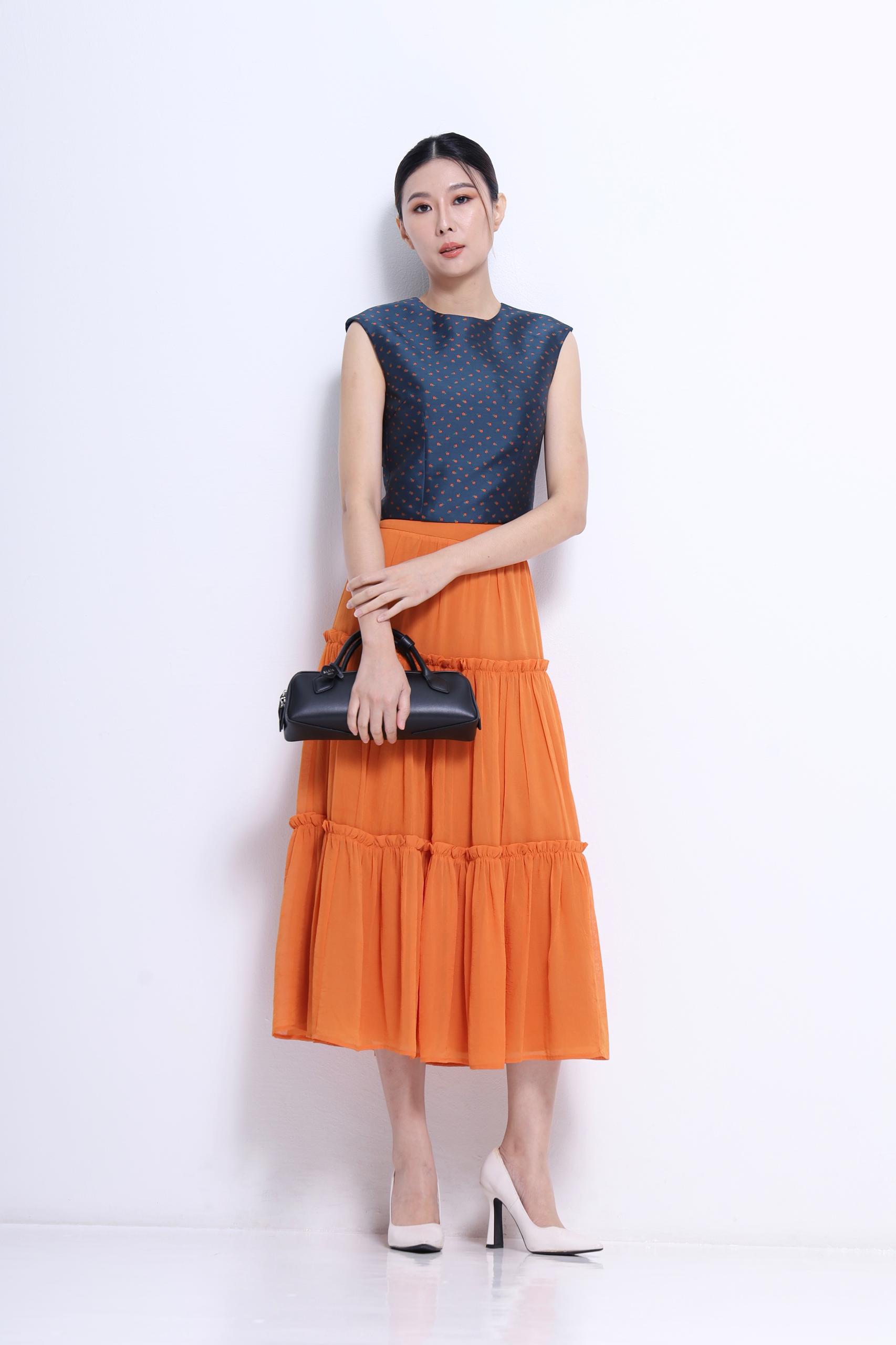 独家荷叶边层次半裙 1409