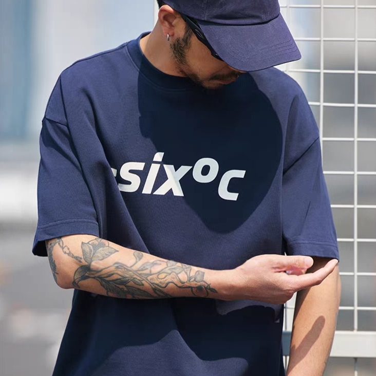 M1326 重磅洗水簡約英文印花Tee