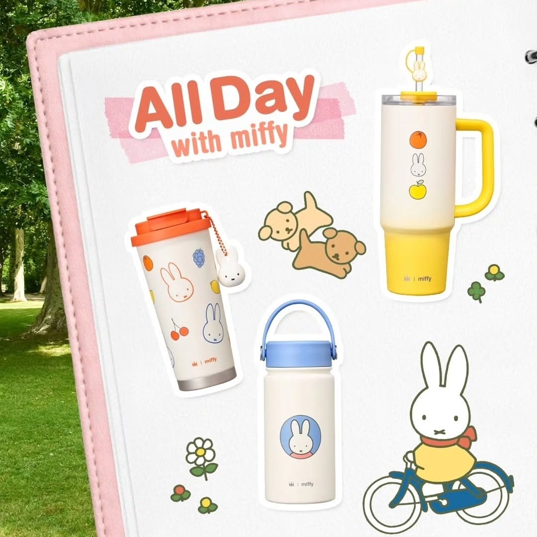 新登場 [韓國直送] 韓國Holly's Coffee x Miffy聯乘 Little Picnic系列 保溫杯 (350ml/550ml/900ml)