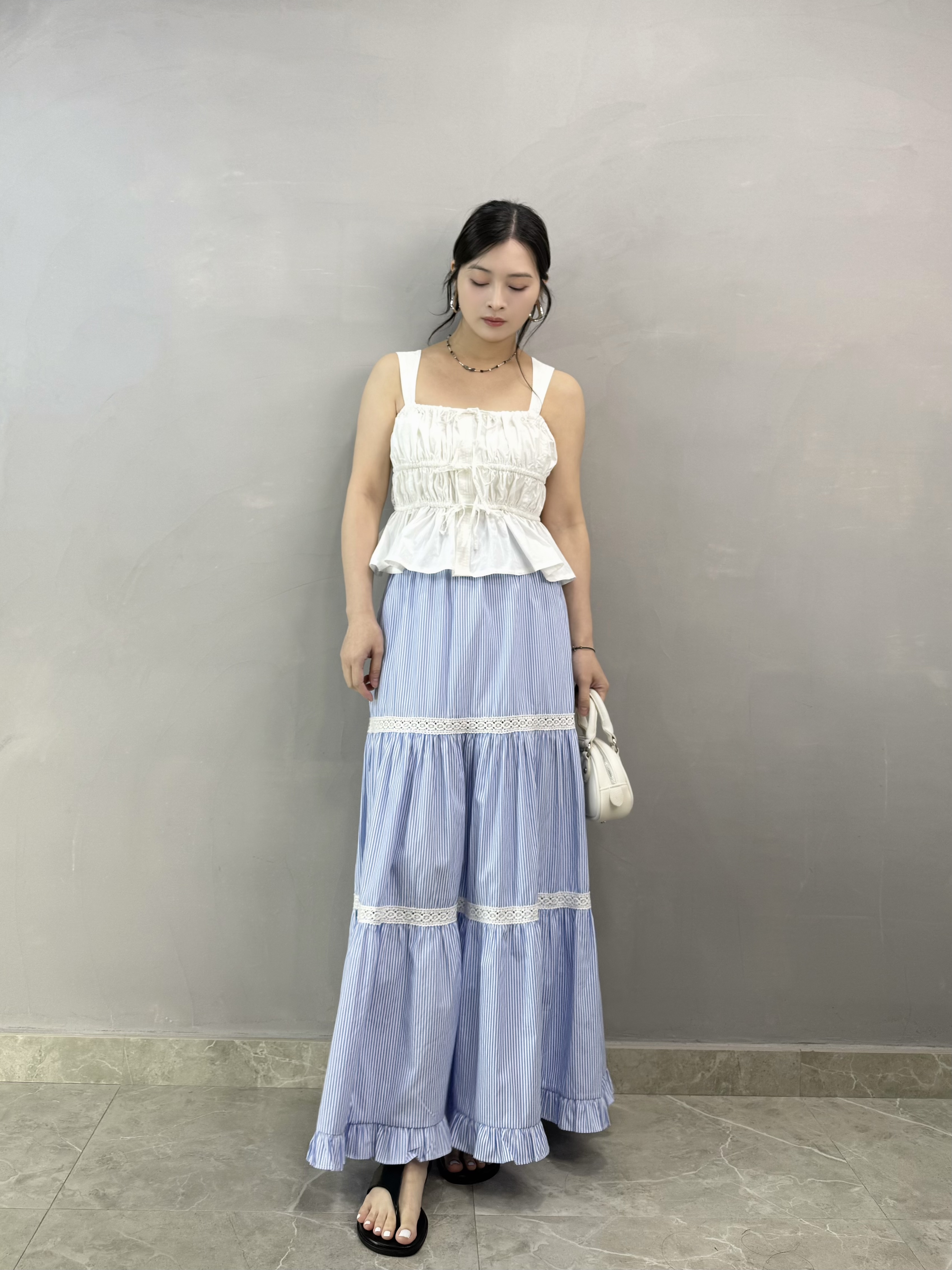 Y71 束褶ruffle 背心