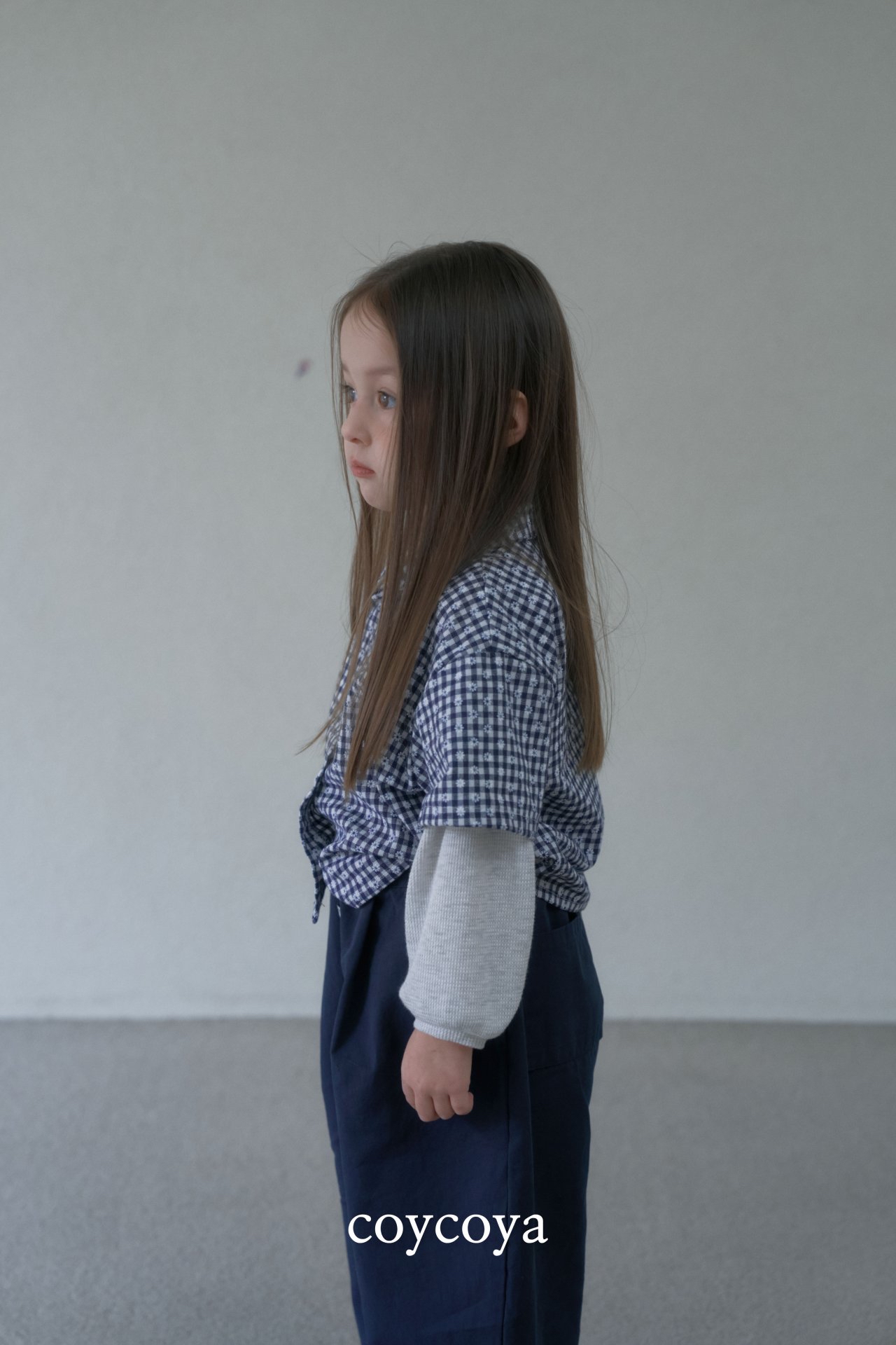 🌸預訂 韓國直送🌸🇰🇷COYCOYA兩色花花格紋假兩件寬鬆翻領長袖上衣