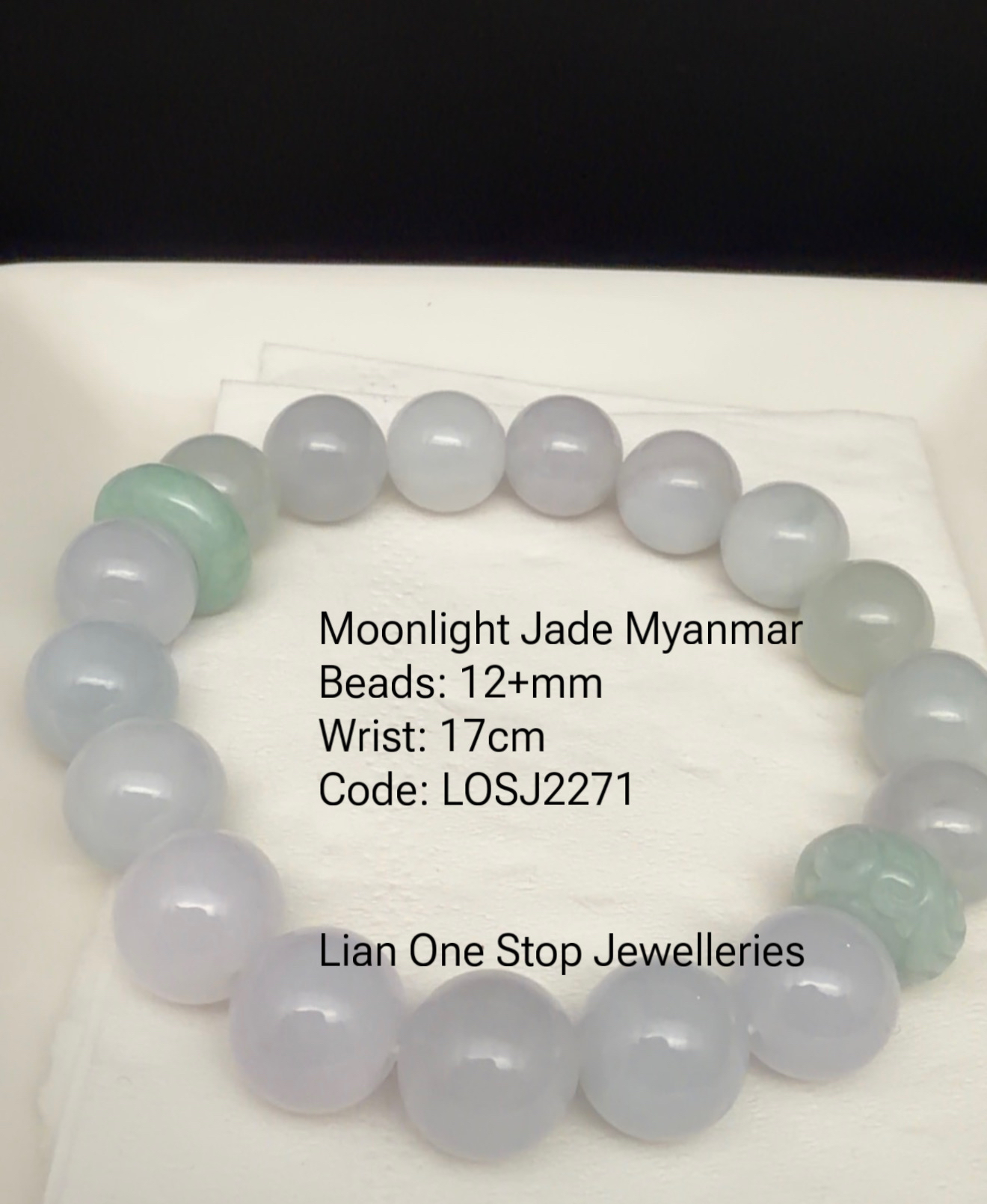 Code: LOSJ2271 Moonlight Jade Myanmar 12+mm