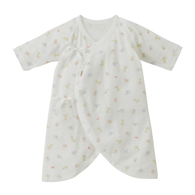 🇯🇵預訂 日本直送🇯🇵日本製Hot Biscuits 春夏款黃色動物新生兒純棉打底八件套