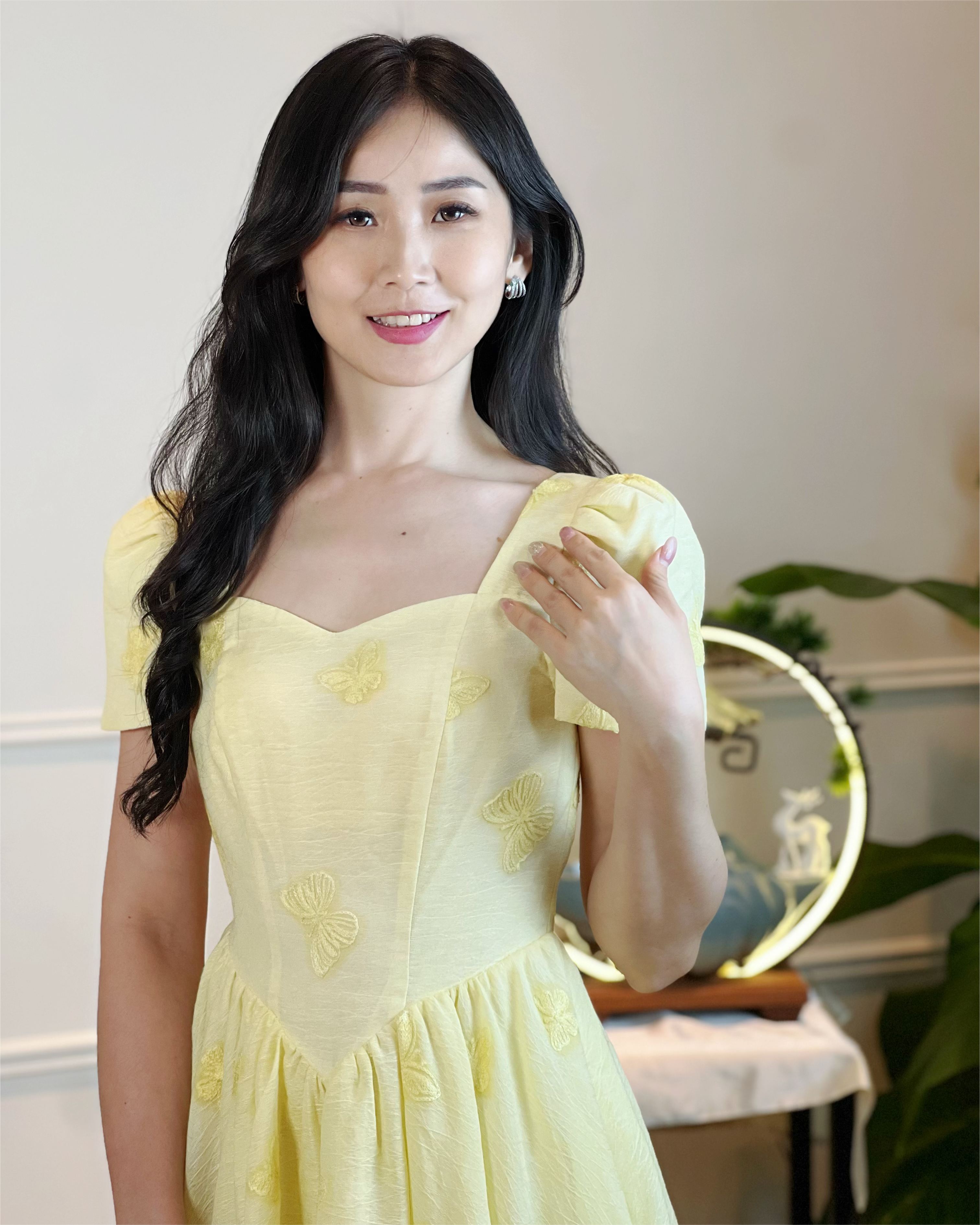 5101 Evangeline Embroidered Butterfly Mini Dress