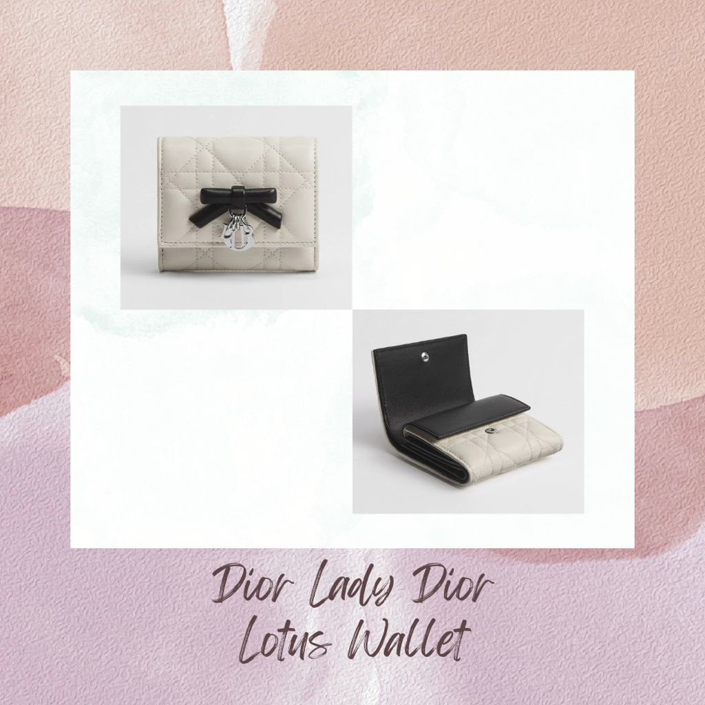 日本限定 Dior Lady Dior Lotus Wallet Cannage Lambskin (S2609PUQC_M19I/S2609PUQC_M06E)