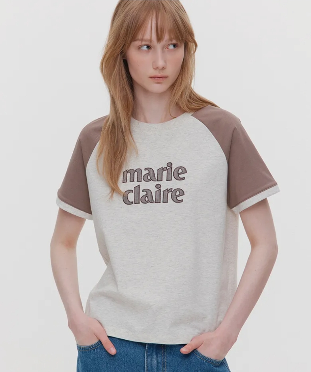 Red Velvet Seulgi 著用款｜Marie Claire 拼色牛角Tee