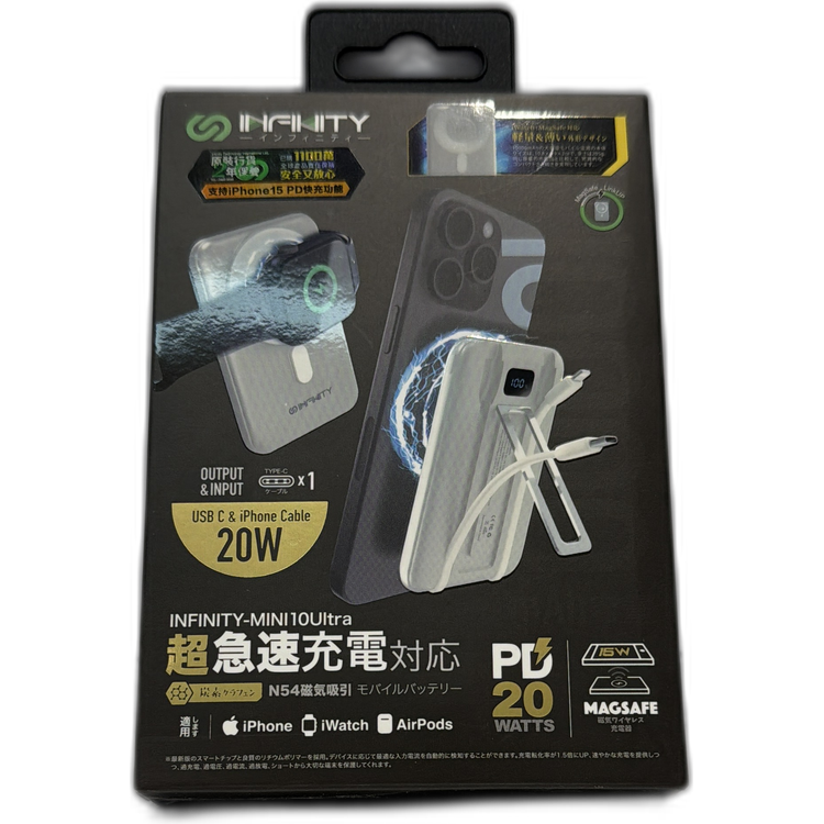 INFINITY MINI10ULTRA-WH 10000mAh 6IN1白色 PowerBank