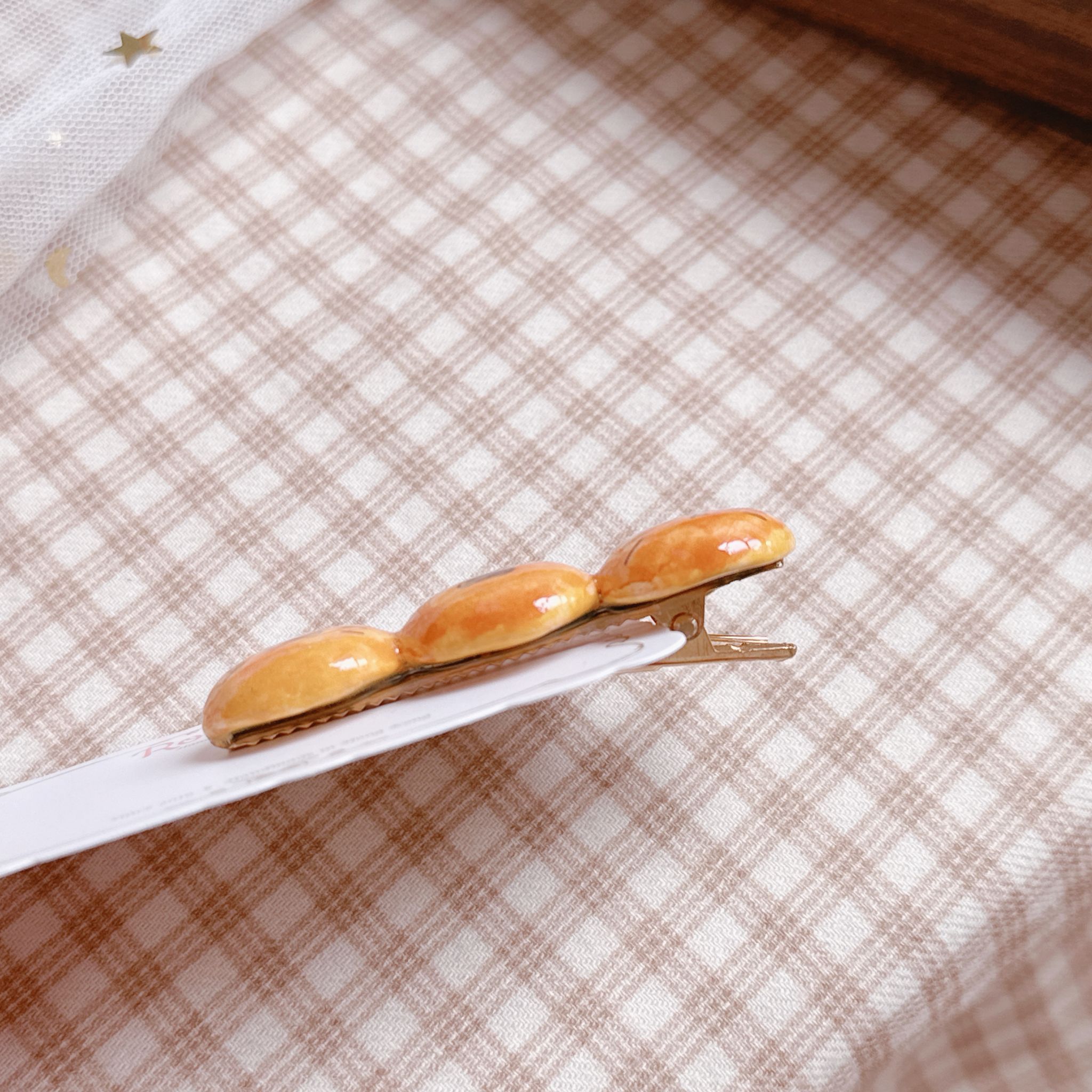 手繪貓貓饅頭髮夾