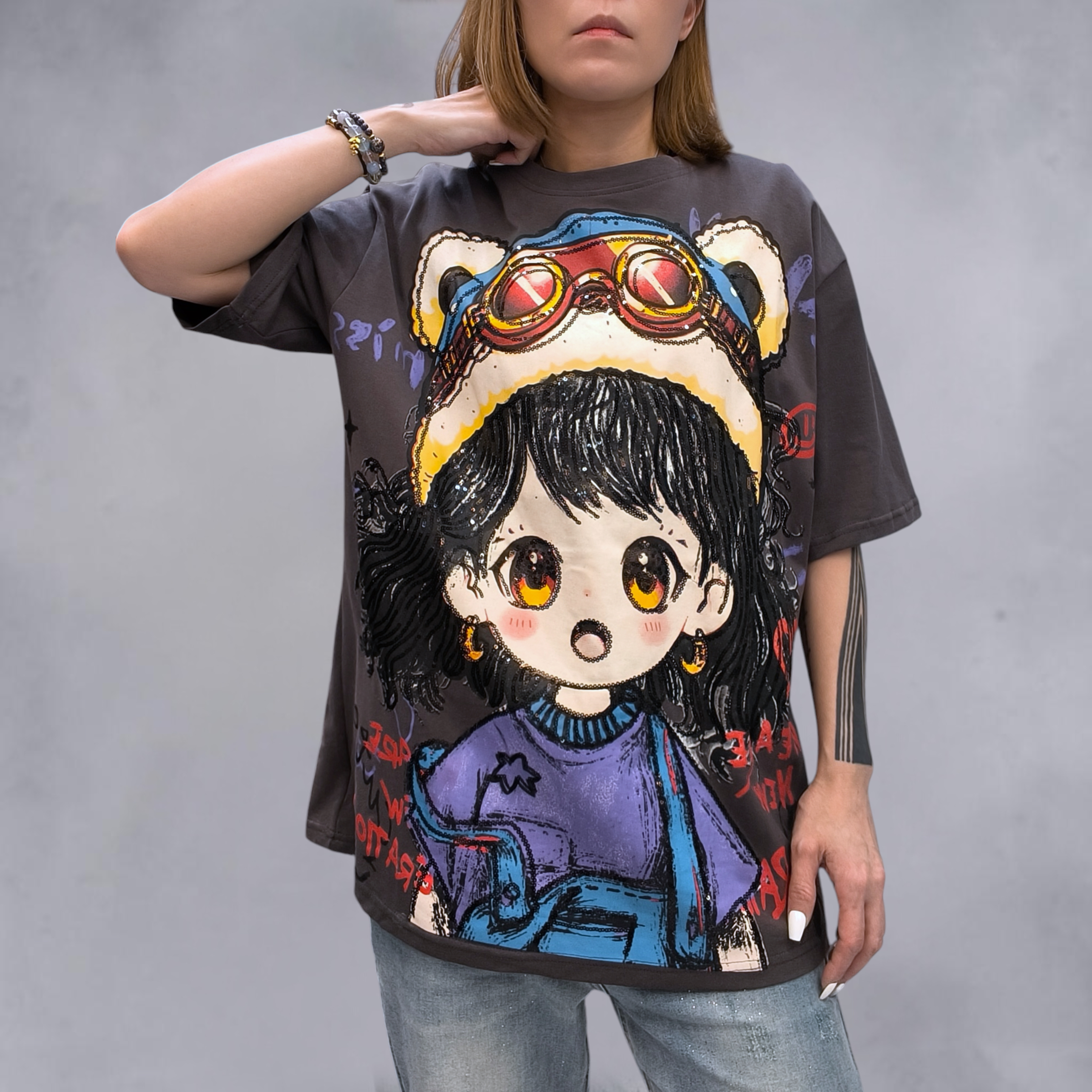 小女孩珠片T
