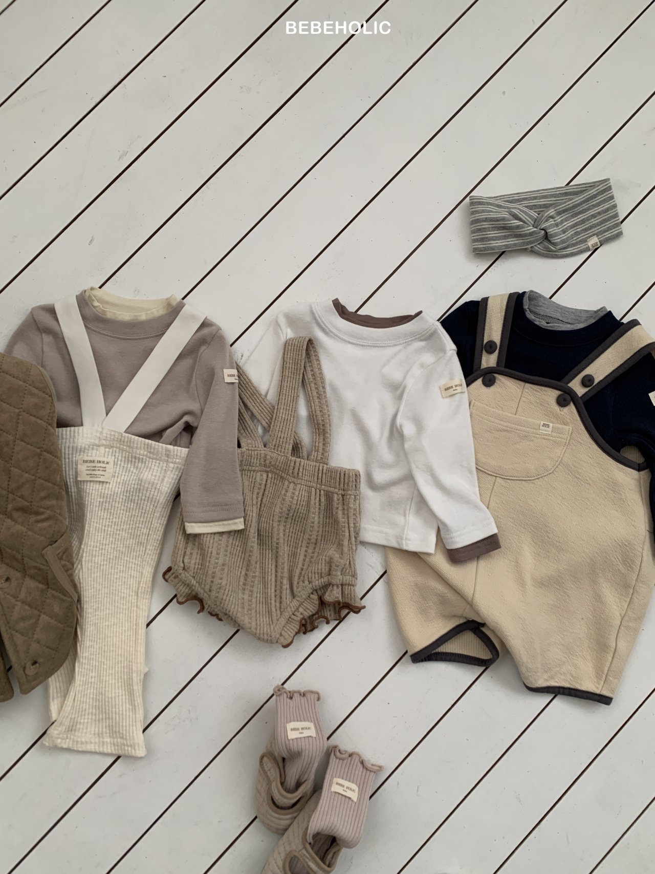 🌸預訂 韓國直送🌸🇰🇷BEBEHOLIC三色假兩件長袖上衣