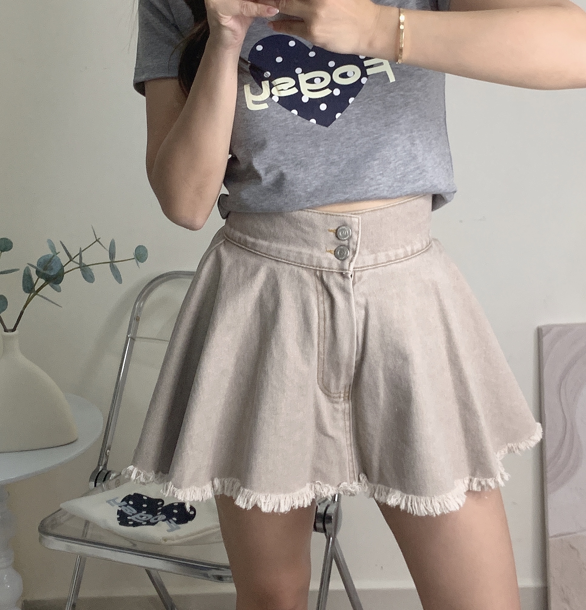 《 預購 》KR🇰🇷Soso邊牛仔裙