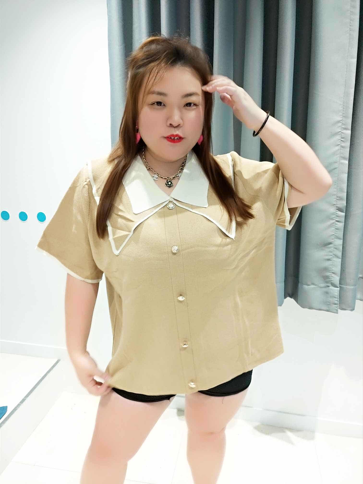 DSA11 蝴蝶结衣领设计针织上衣